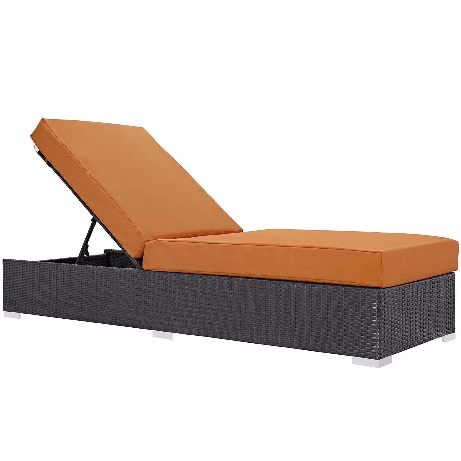 Modway Convene Outdoor Patio Chaise Lounge Espresso Orange MWEEI