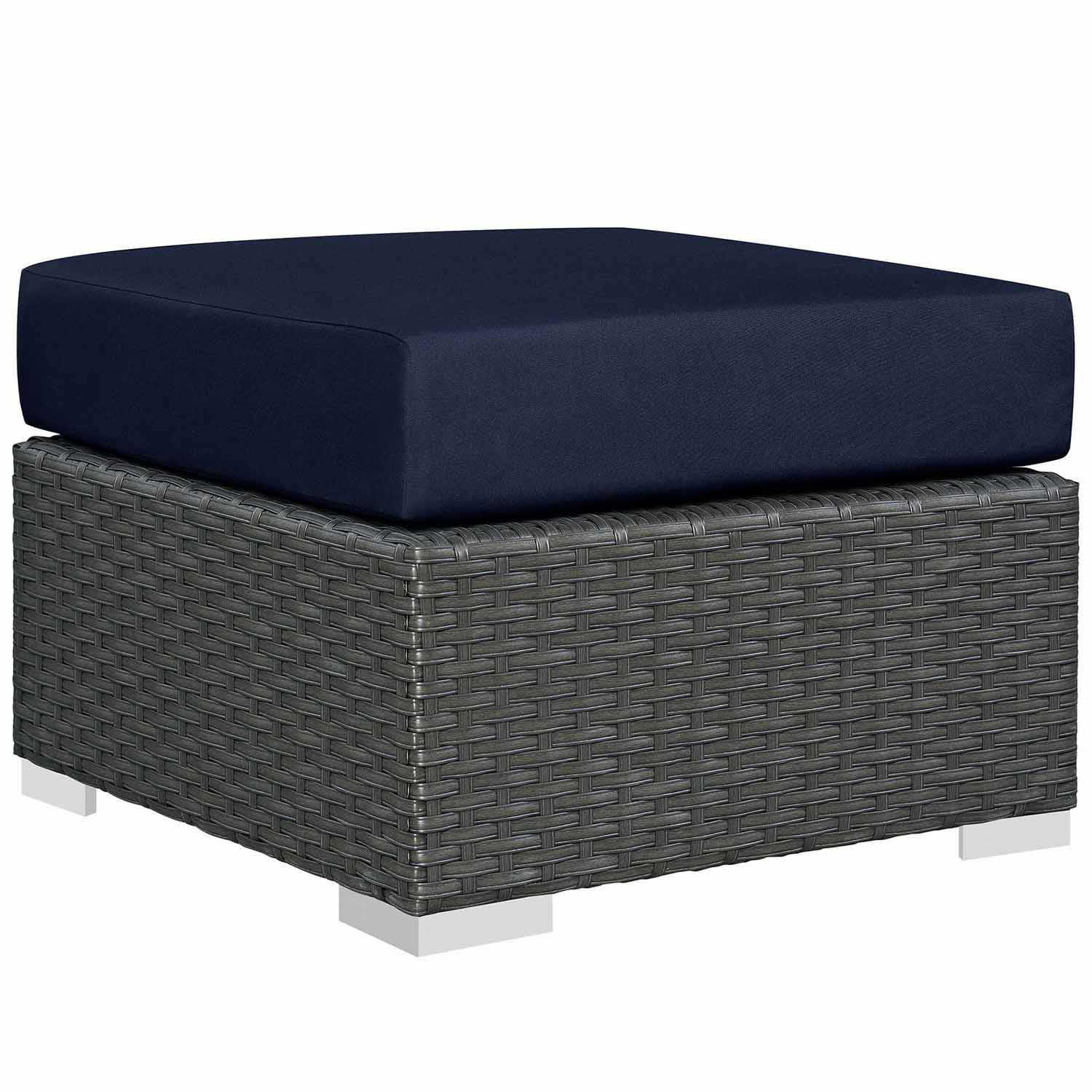 Modway Sojourn Outdoor Patio Sunbrella Ottoman - Canvas Navy