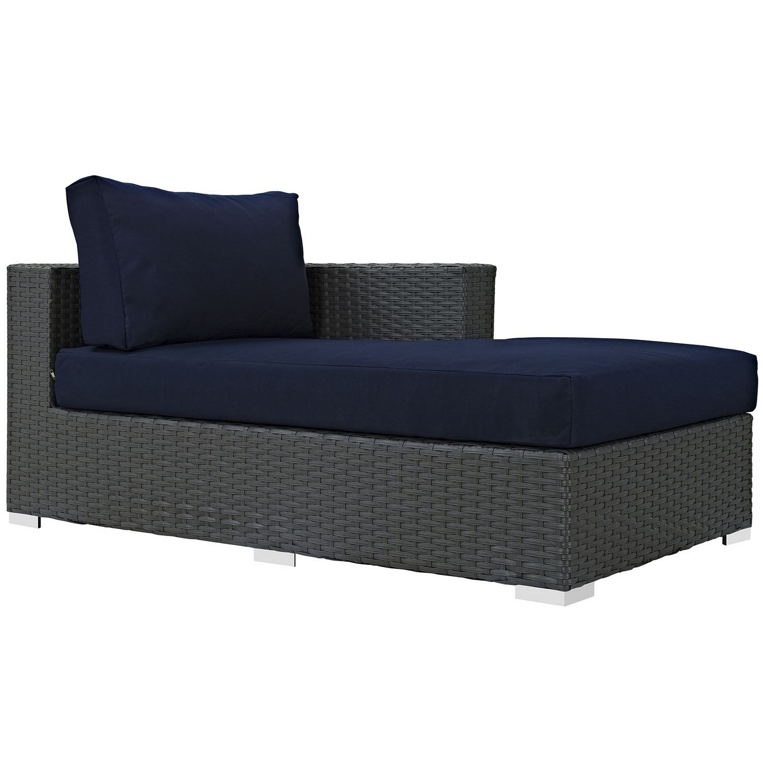 Modway Sojourn Outdoor Patio Fabric Sunbrella Right Arm Chaise - Canvas Navy