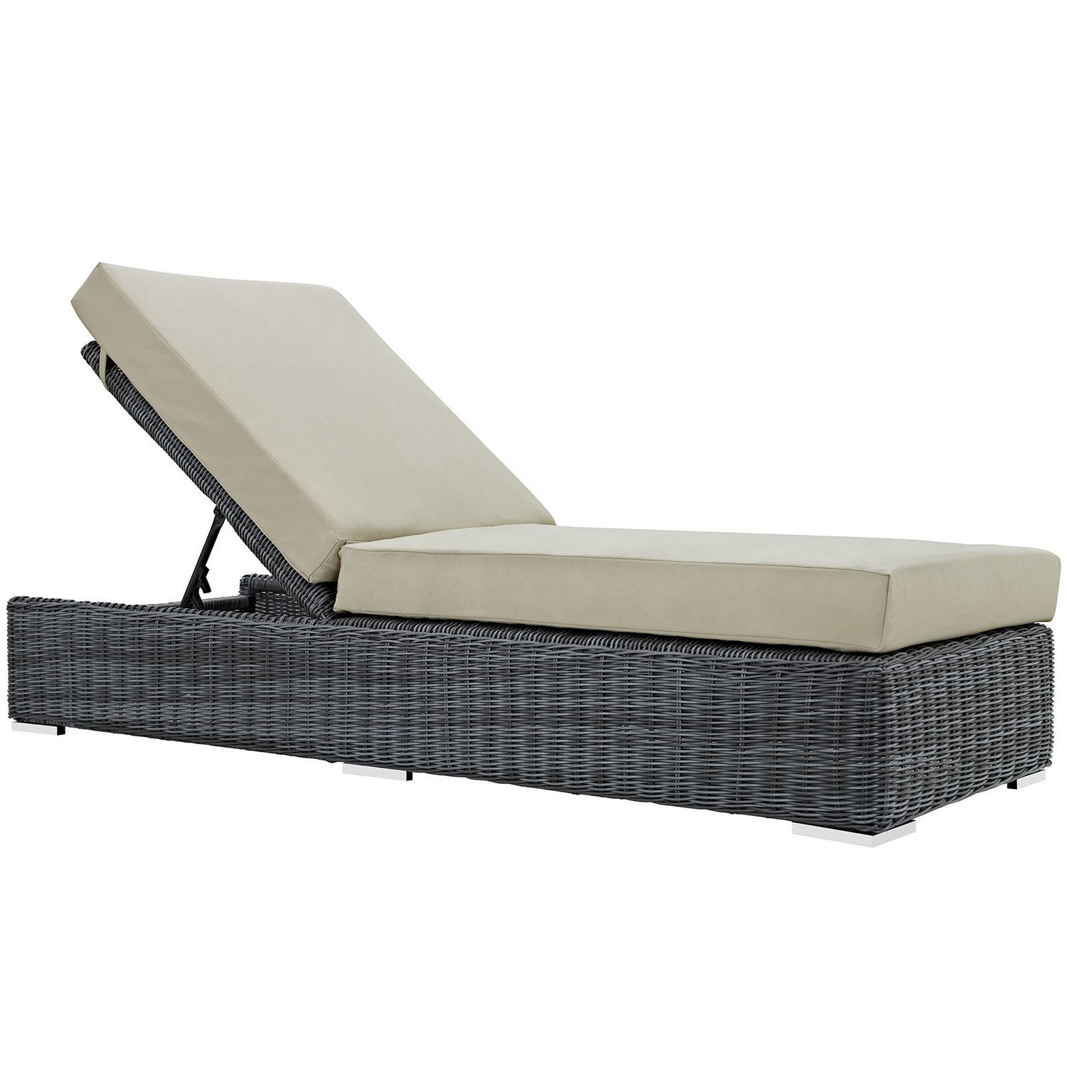 Modway Summon Outdoor Patio Sunbrella Chaise Lounge - Canvas Antique Beige