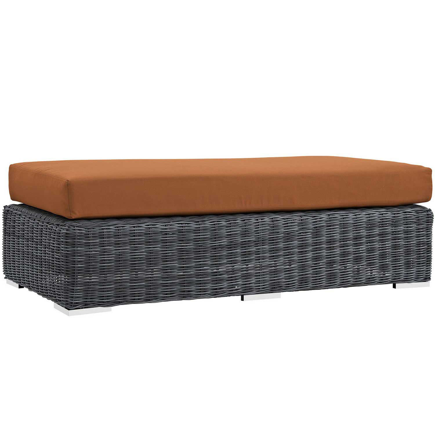 Modway Summon Outdoor Patio Sunbrella Rectangle Ottoman - Canvas Tuscan