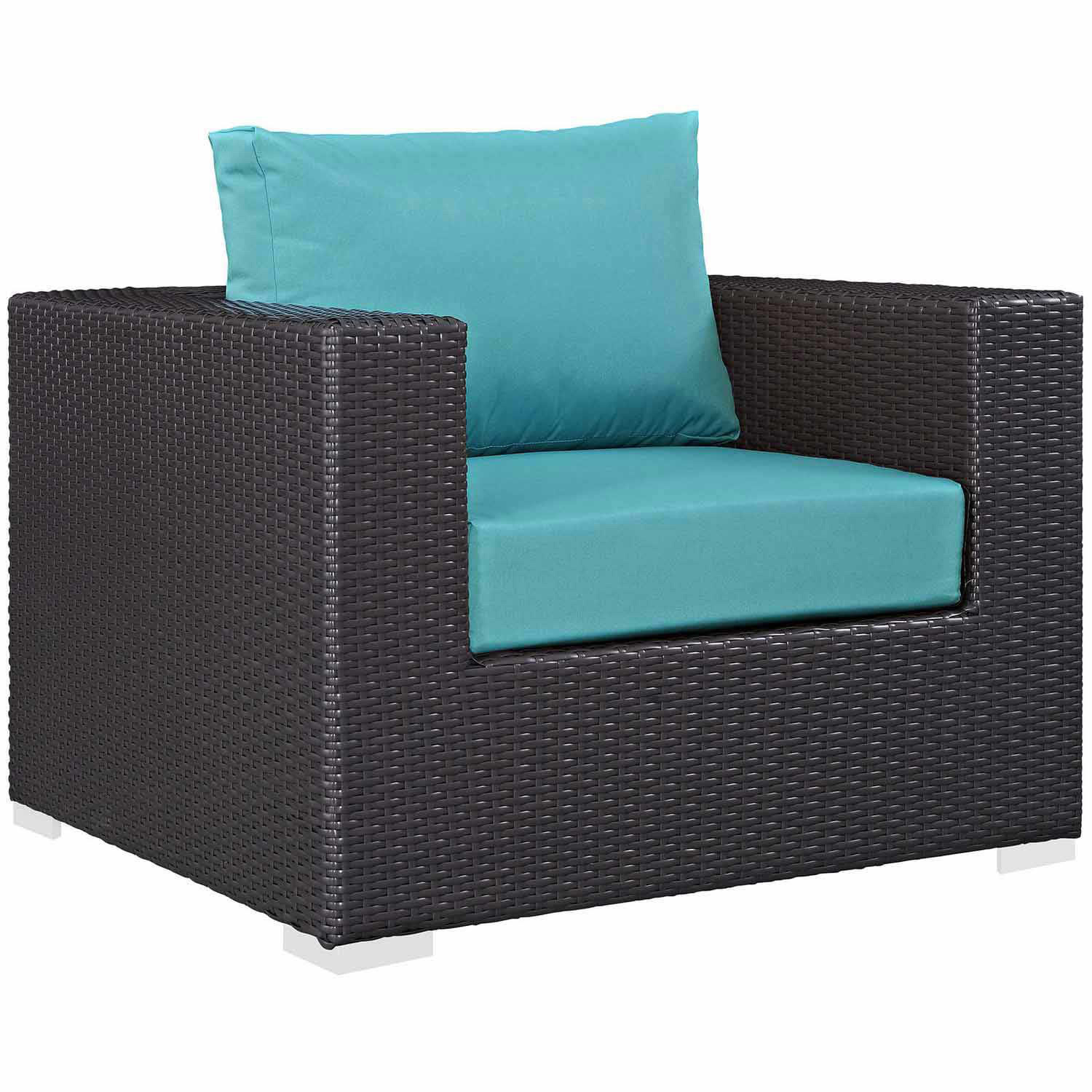 Modway Convene Outdoor Patio Arm Chair - Espresso Turquoise