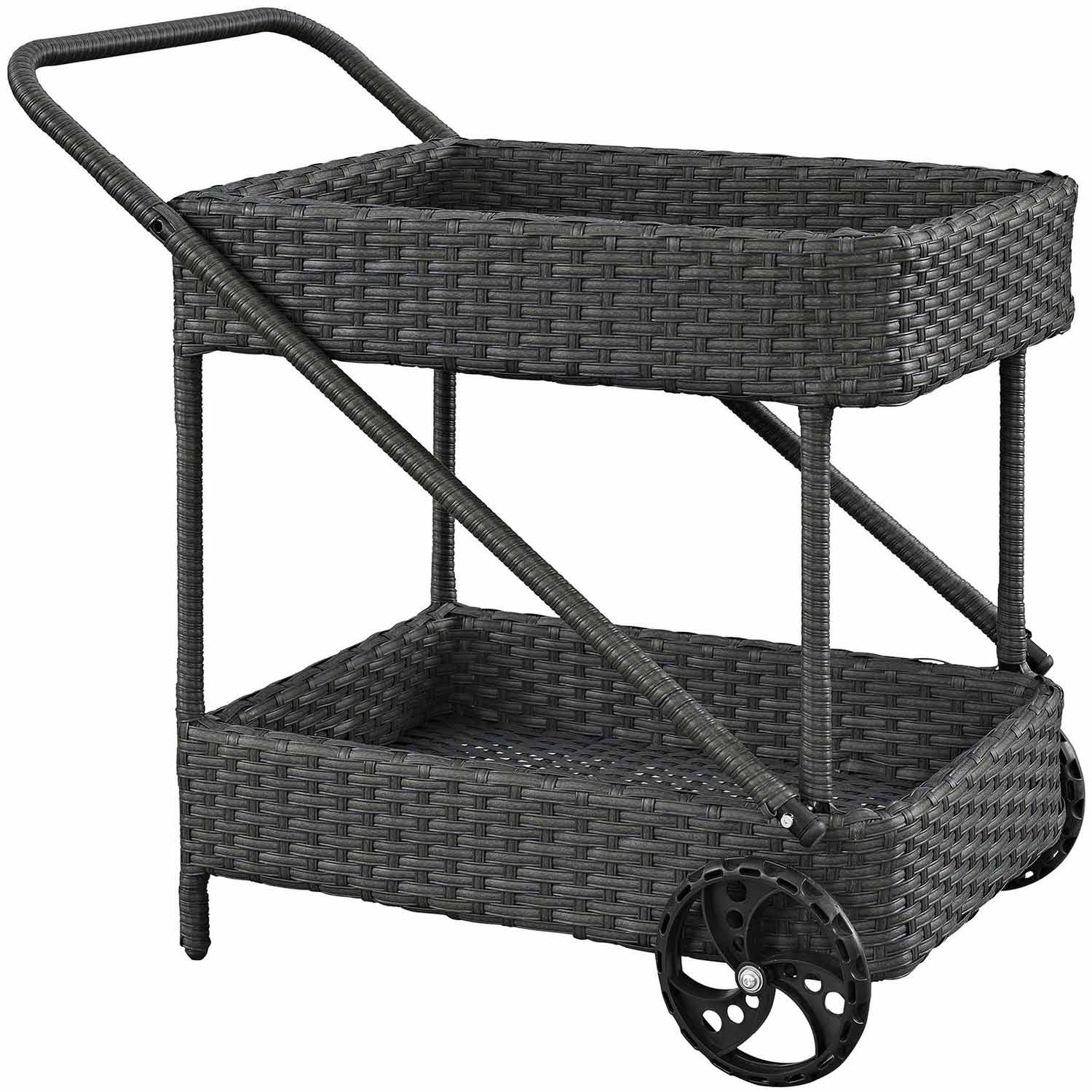 Modway Sojourn Outdoor Patio Beverage Cart - Chocolate