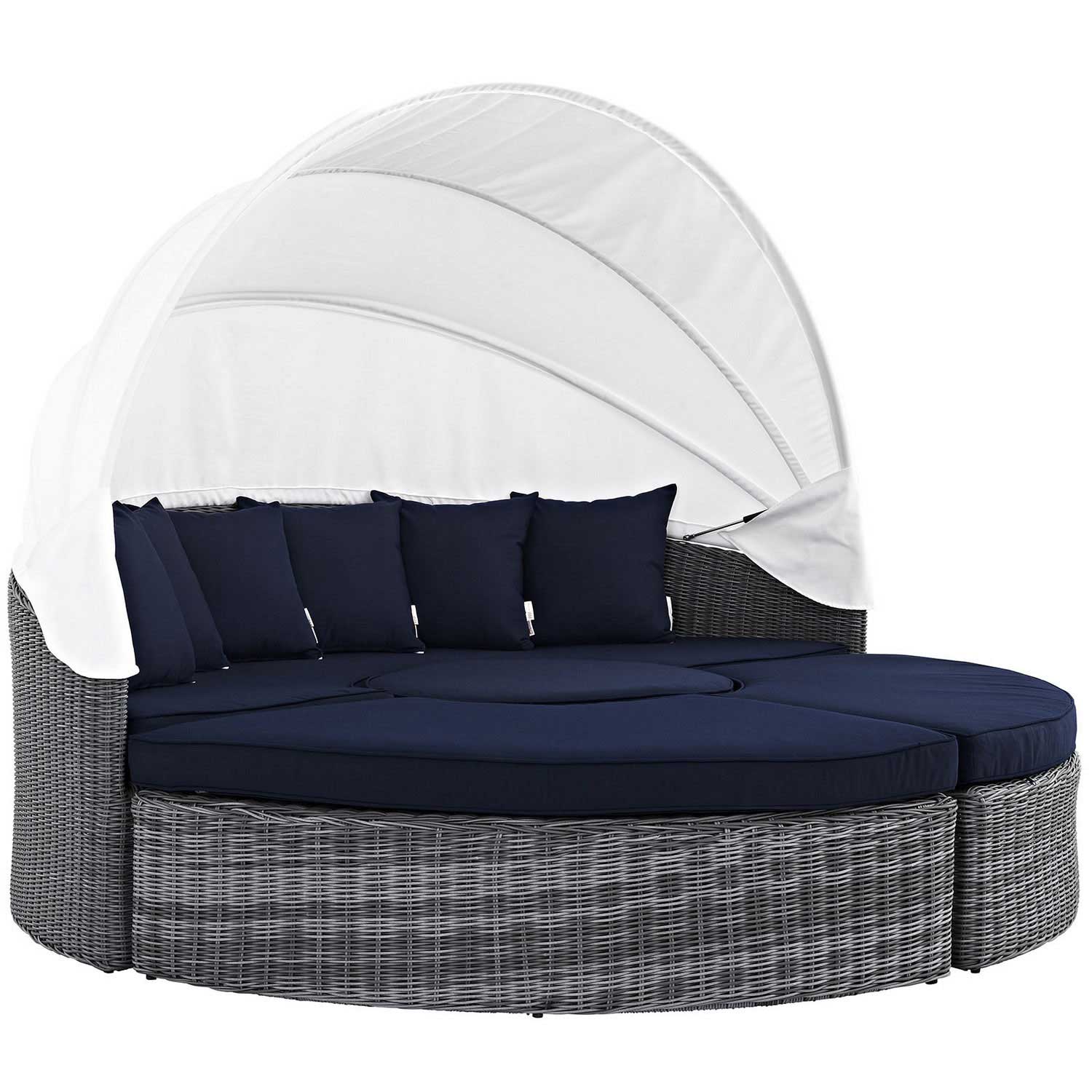 Modway Summon Canopy Outdoor Patio Sunbrella Daybed - Canvas Navy