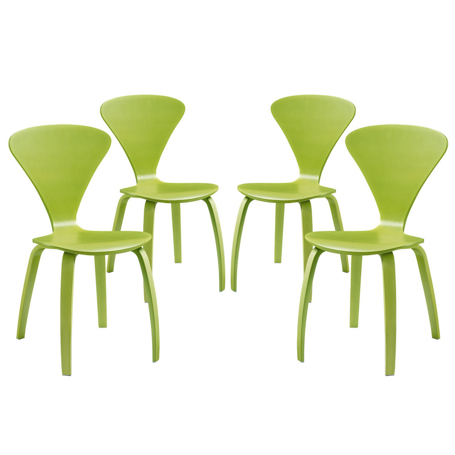 Modway Vortex Dining Chairs Set of 4 - Green