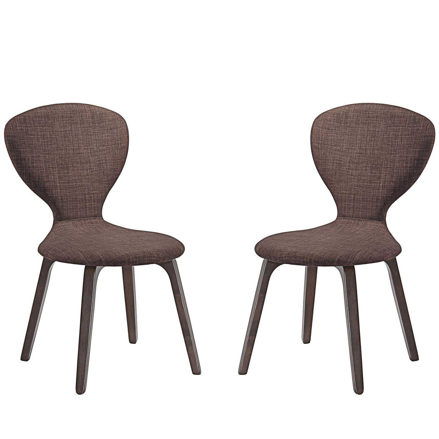 Modway Tempest Dining Side Chair Set of 2 - Walnut Brown