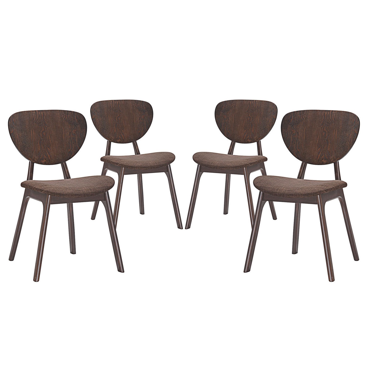 Modway Murmur Dining Side Chair Set of 4 - Walnut Brown