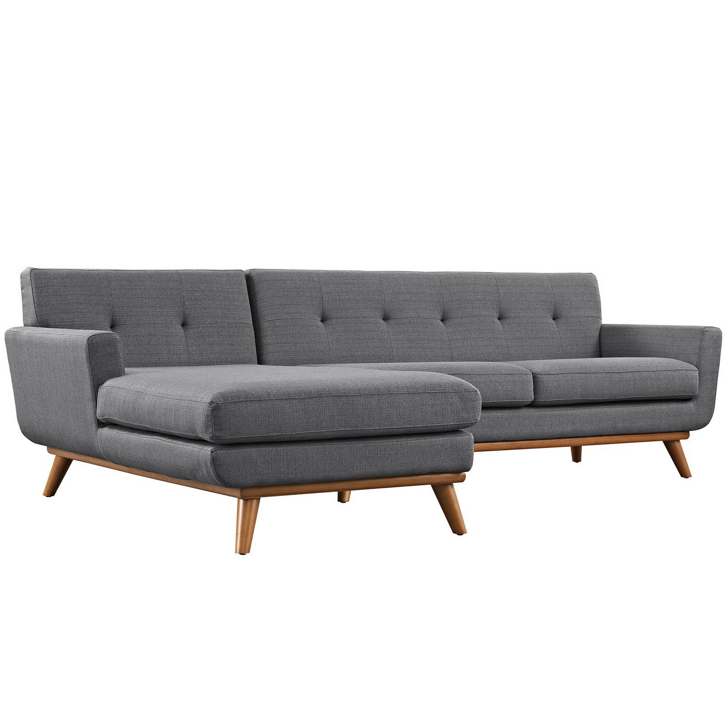 Modway Engage Left-Facing Sectional Sofa - Gray