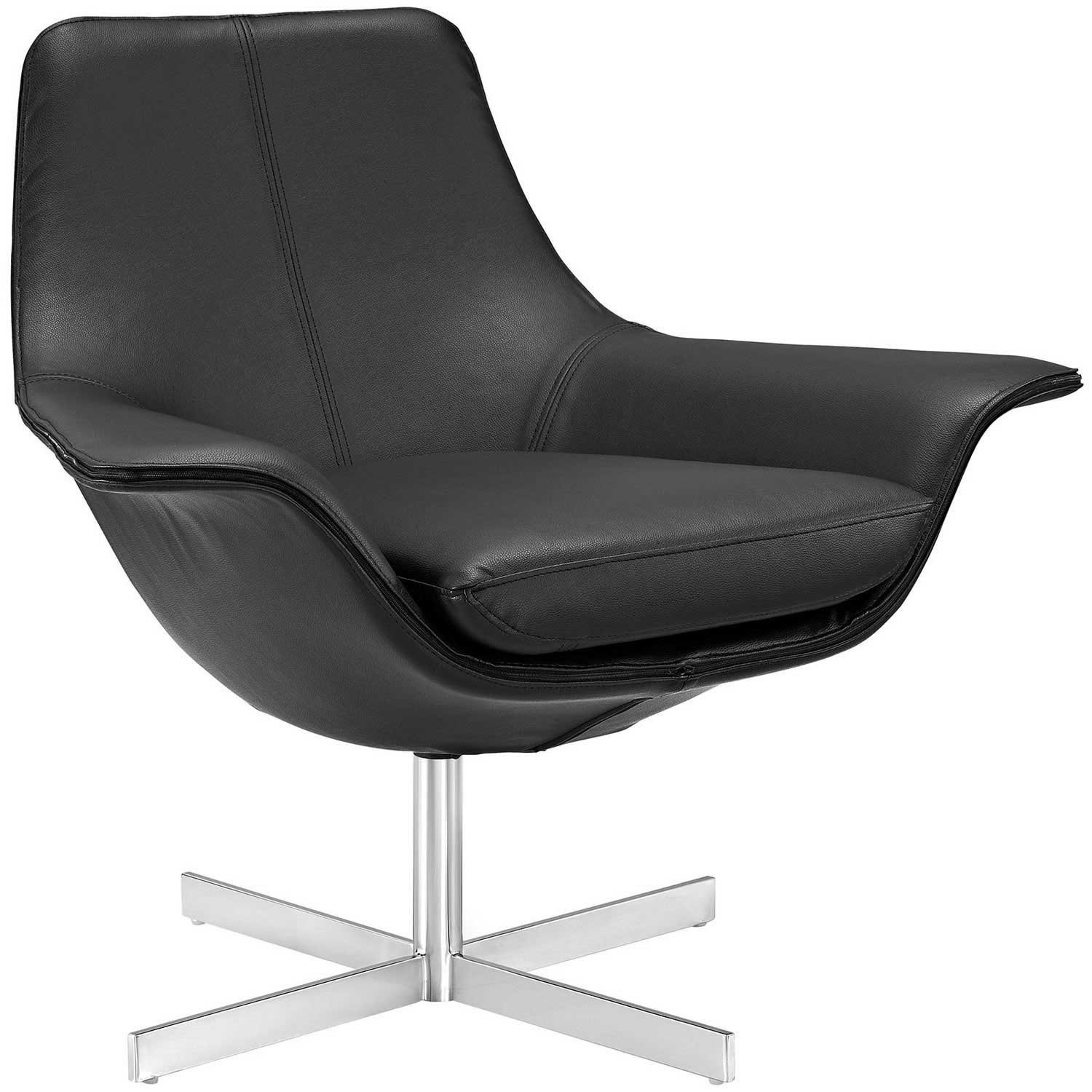 Modway Release Bonded Leather Lounge Chair - Black