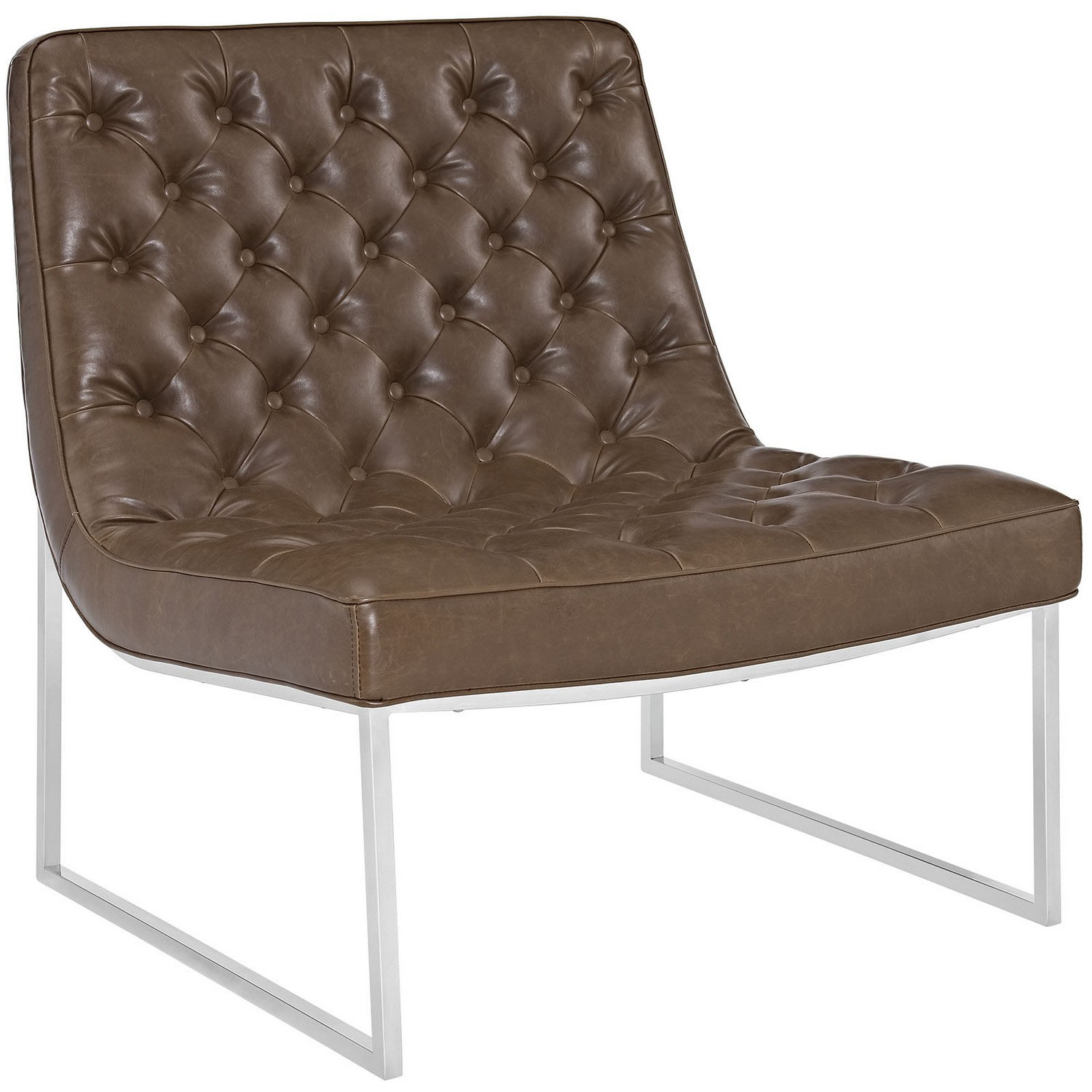 Modway Ibiza Memory Foam Lounge Chair - Brown