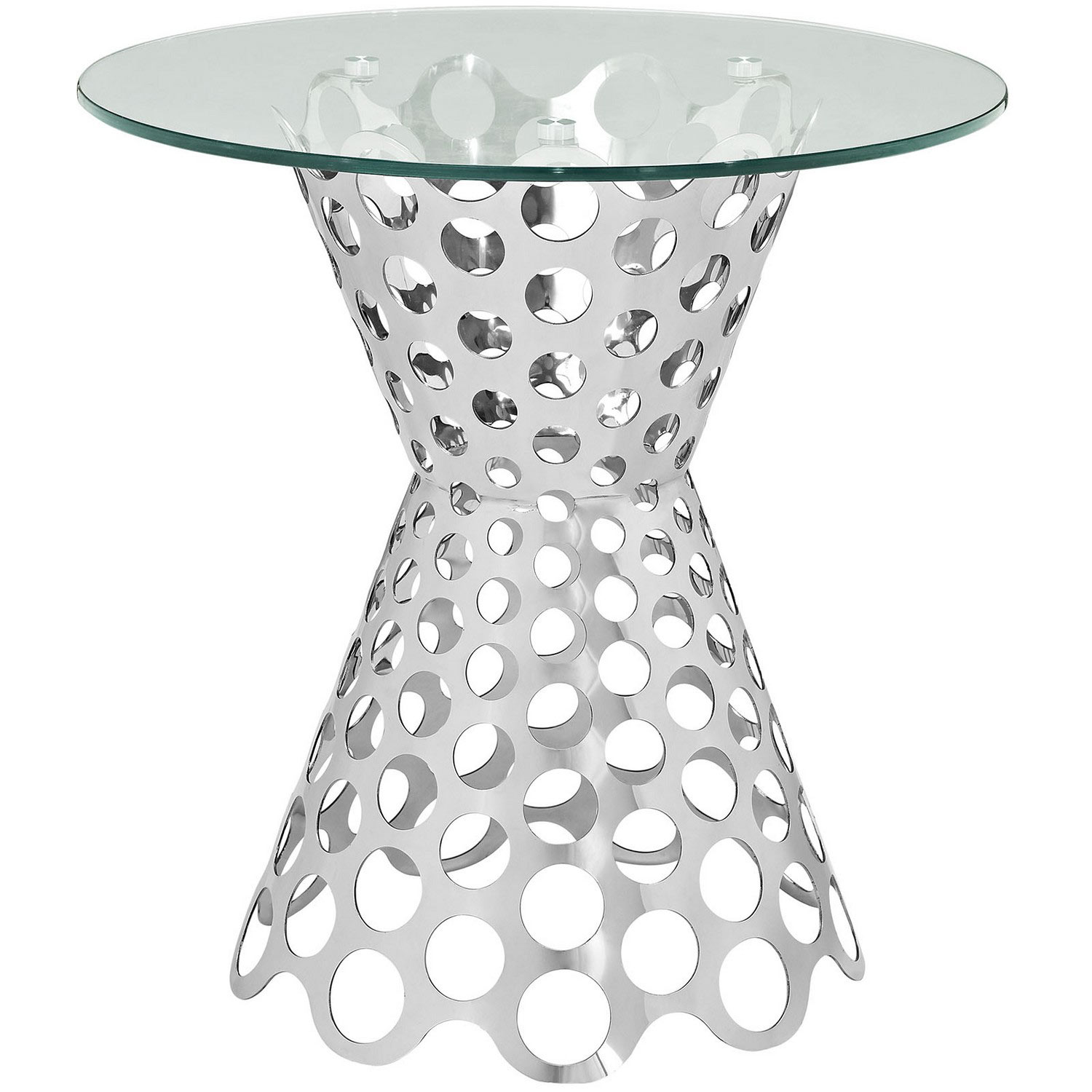 Modway Arrange Glass Top Side Table - Silver