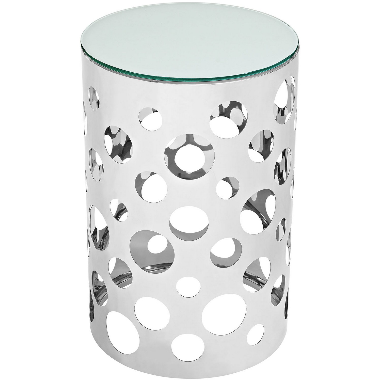 Modway Etch Stainless Steel Side Table - Silver