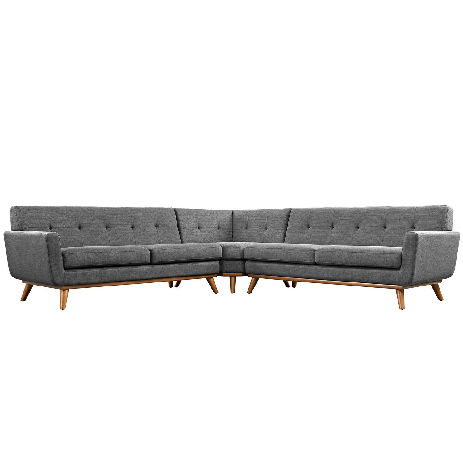 Modway Engage L-Shaped Sectional Sofa - Gray