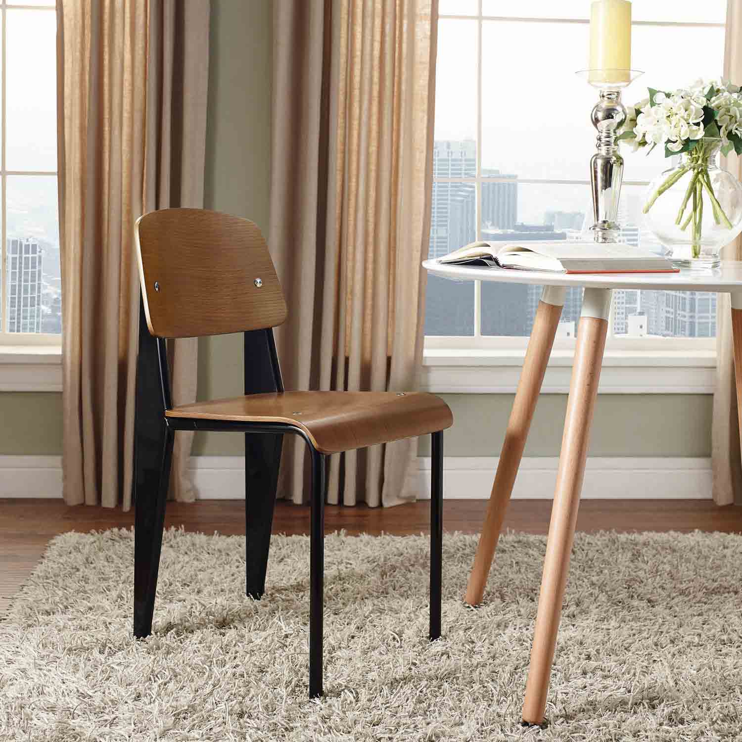 Modway Cabin Dining Side Chair - Walnut Black