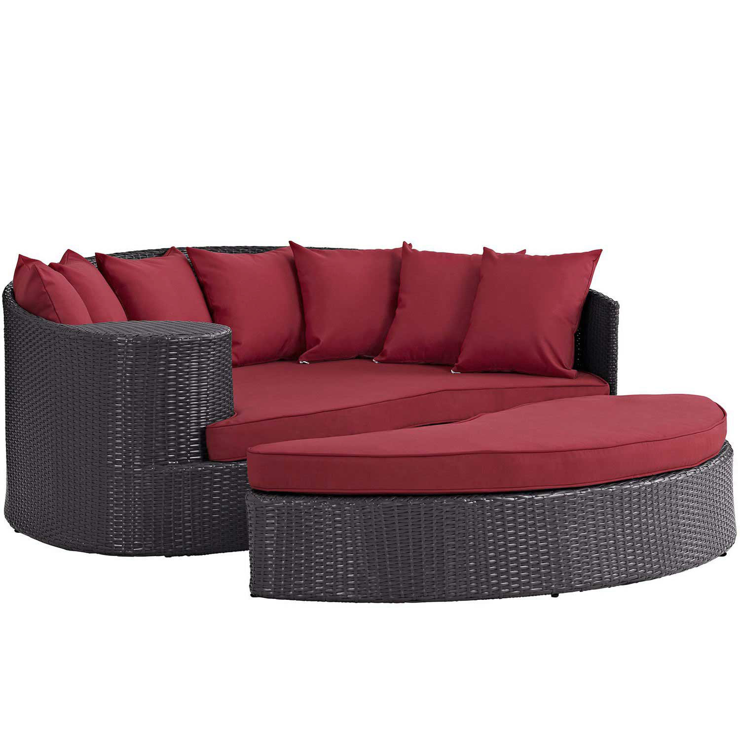 Modway Convene Outdoor Patio Daybed - Espresso Red