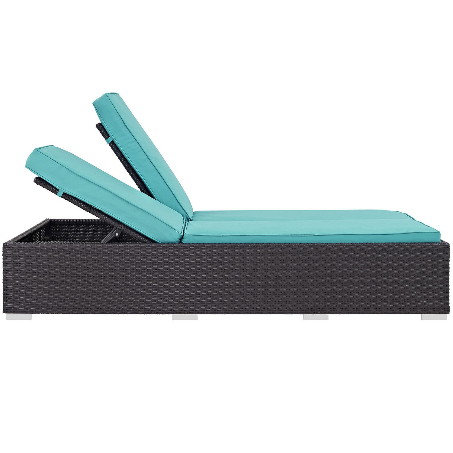 Modway Convene Double Outdoor Patio Chaise - Espresso Turquoise
