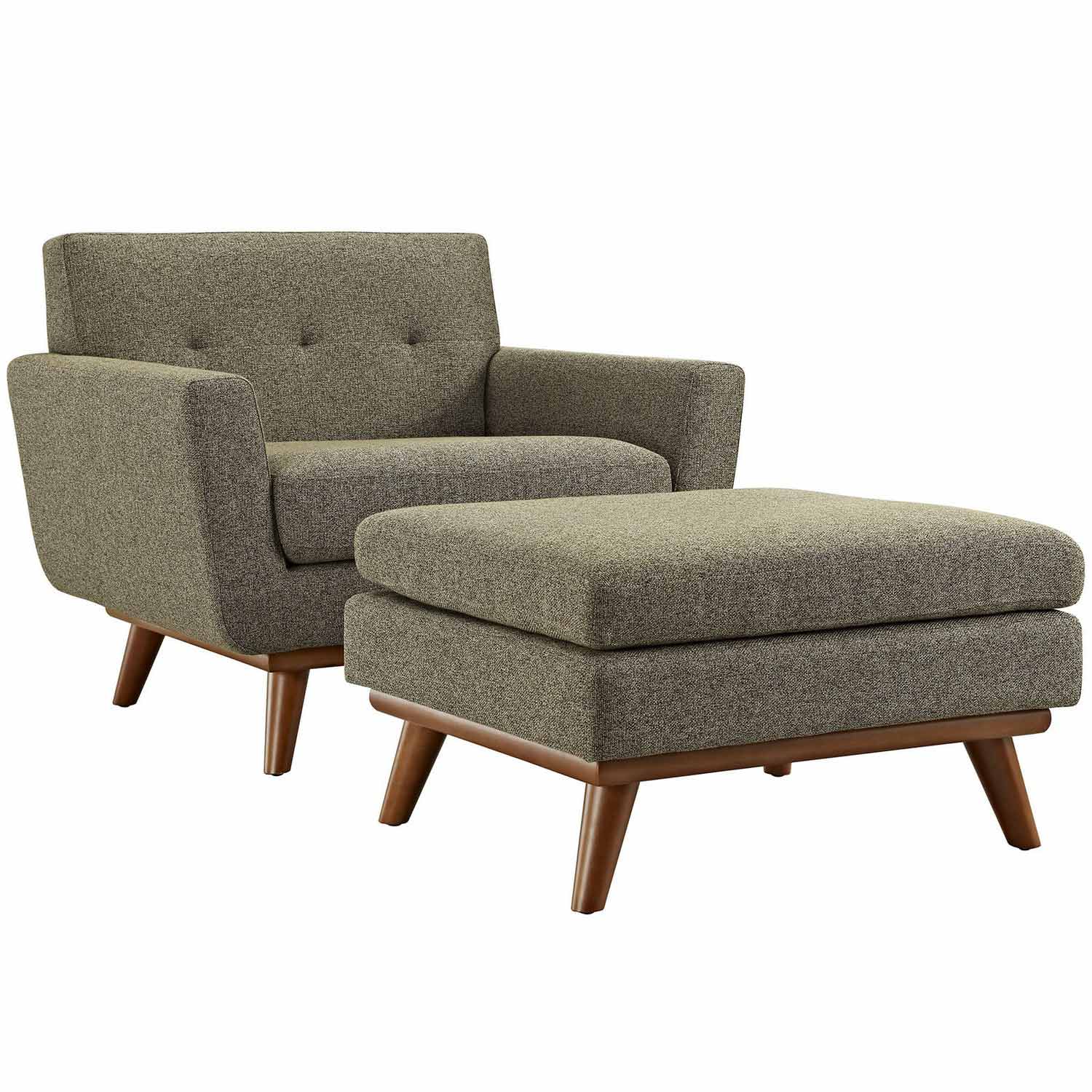 Modway Engage 2 Piece Chair and Ottoman - Oatmeal