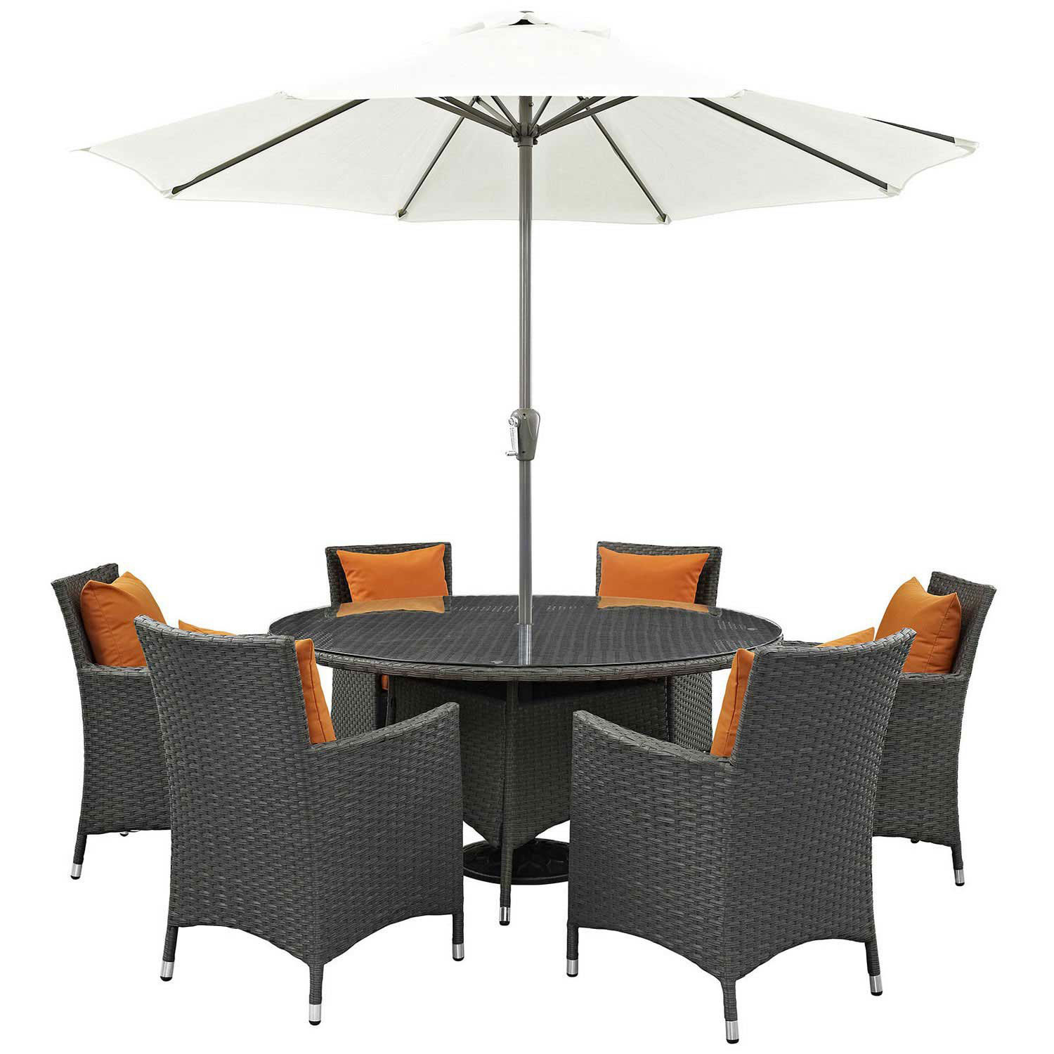 Modway Sojourn 8 Piece Outdoor Patio Sunbrella Dining Set - Canvas Tuscan