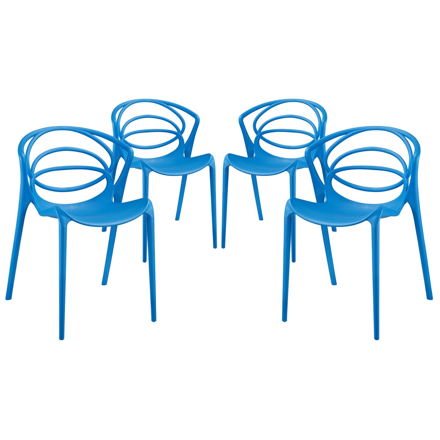 Modway Locus Dining Chair - Set of 4 - Blue