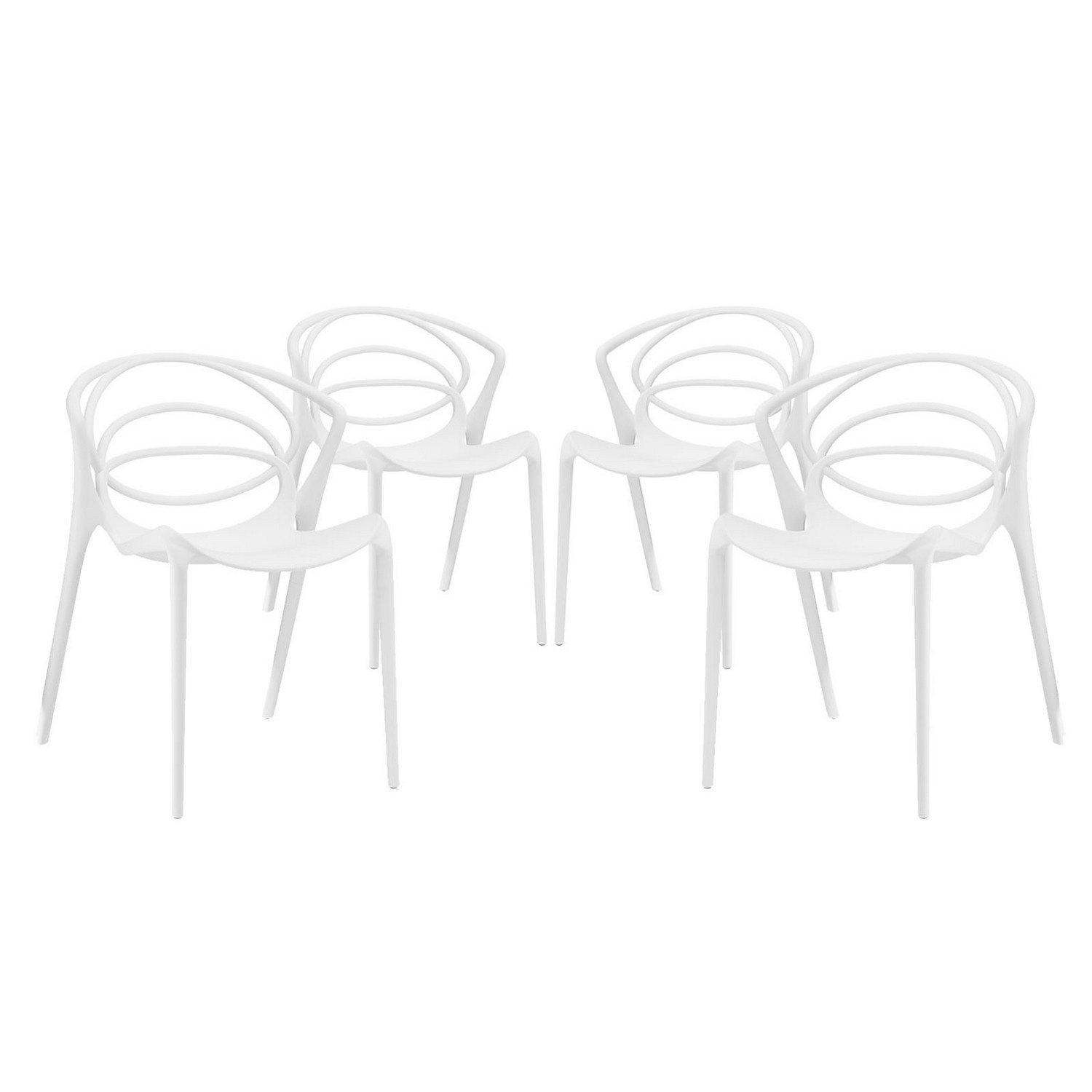 Modway Locus Dining Chair - Set of 4 - White