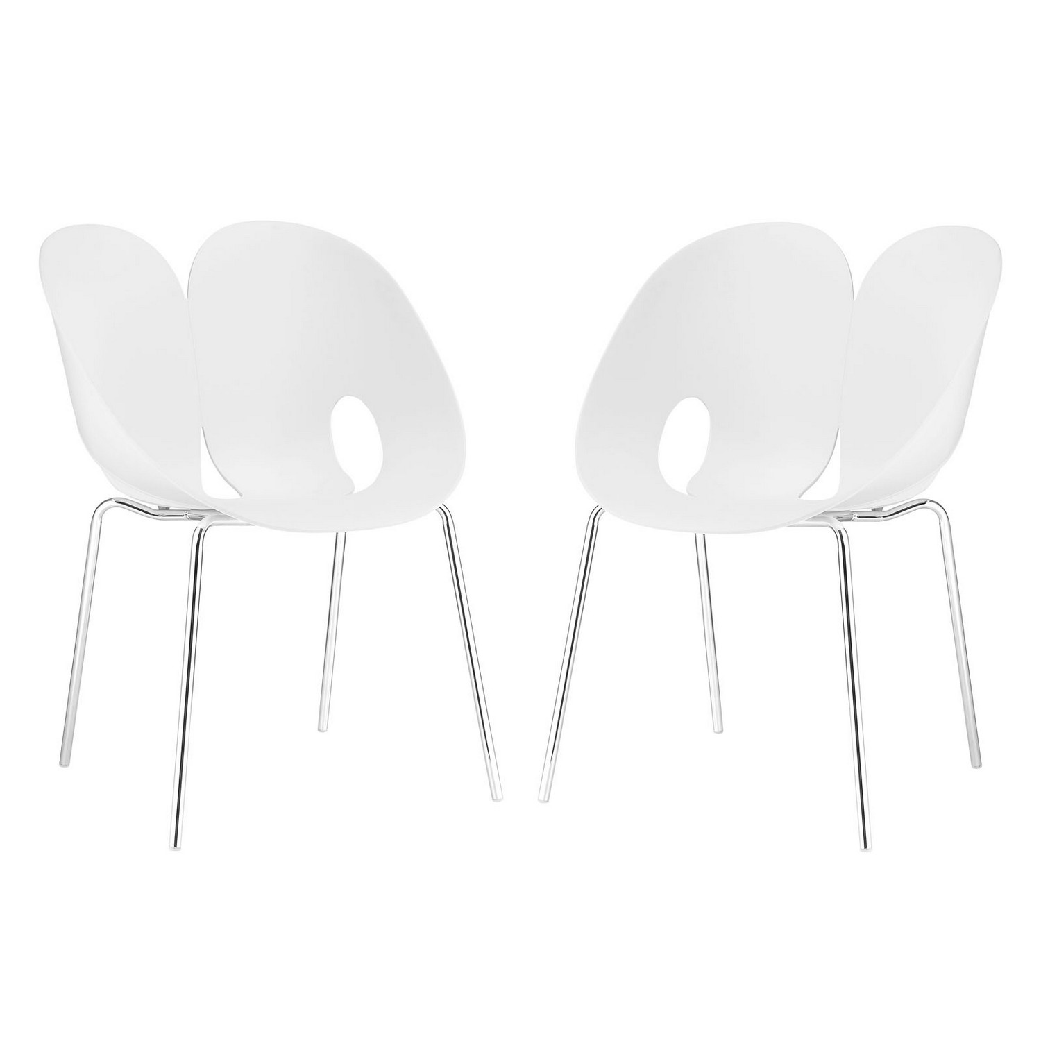 Modway Envelope Dining Chair - Set of 2 - White