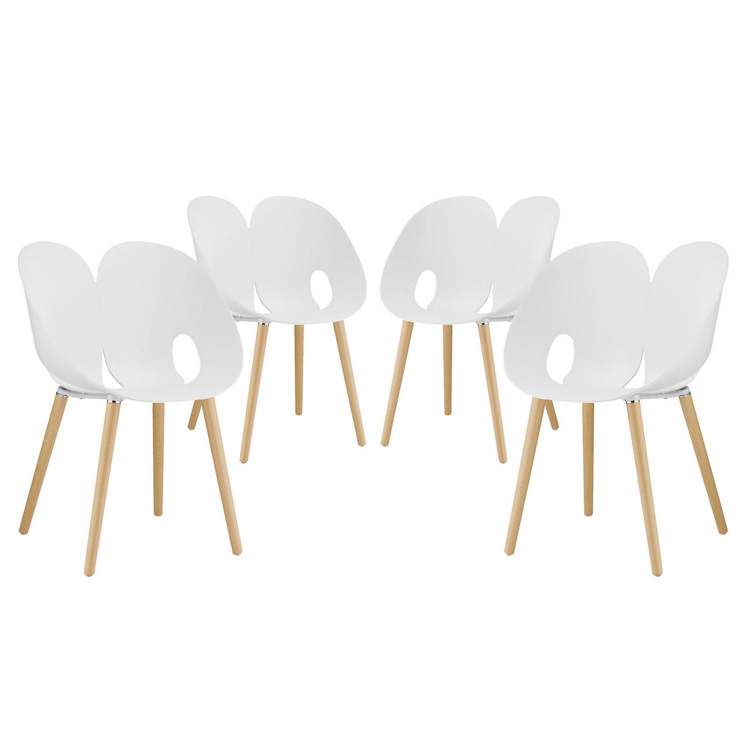 Modway Envelope Dining Chair - Set of 4 - White
