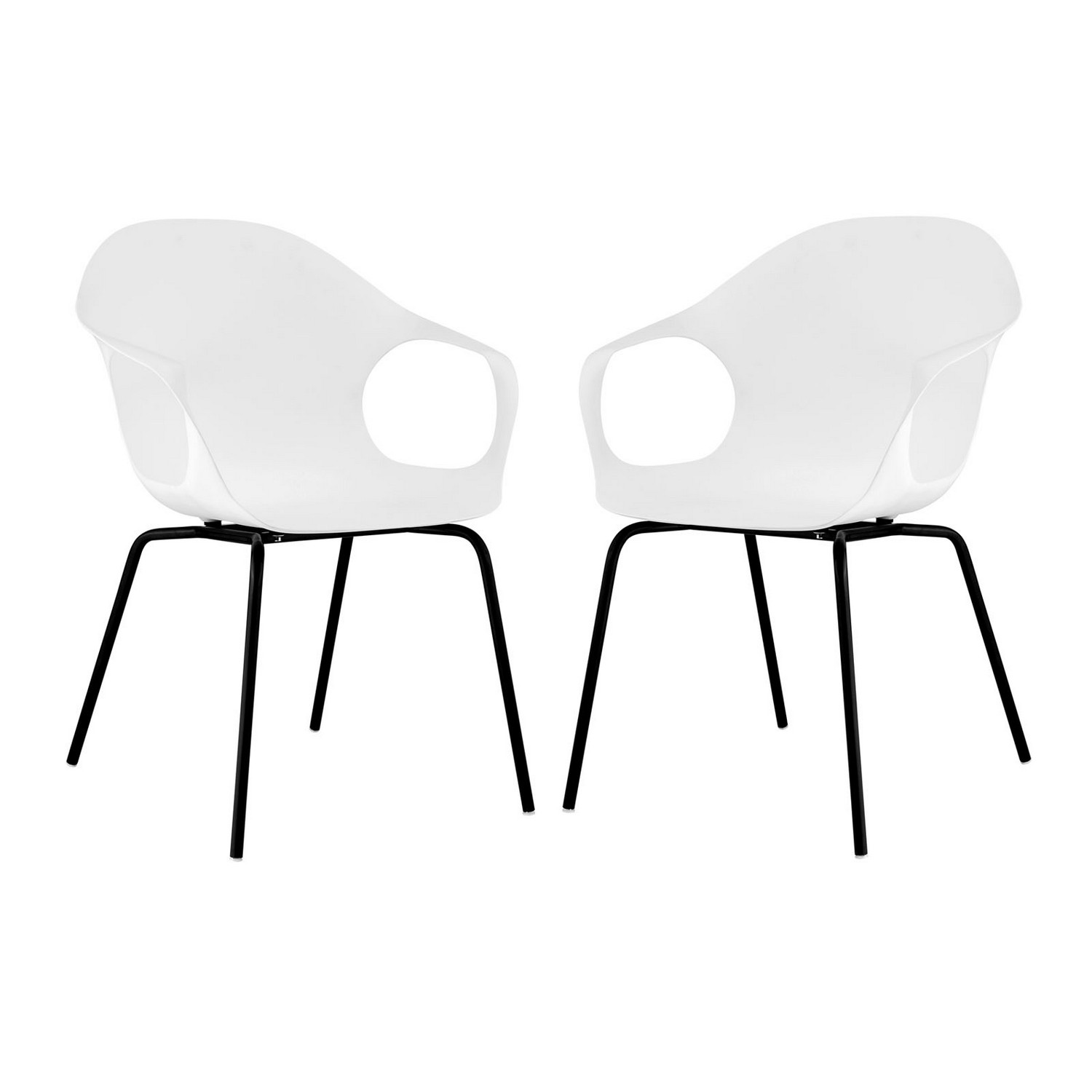 Modway Swerve Dining Chair - Set of 2 - White