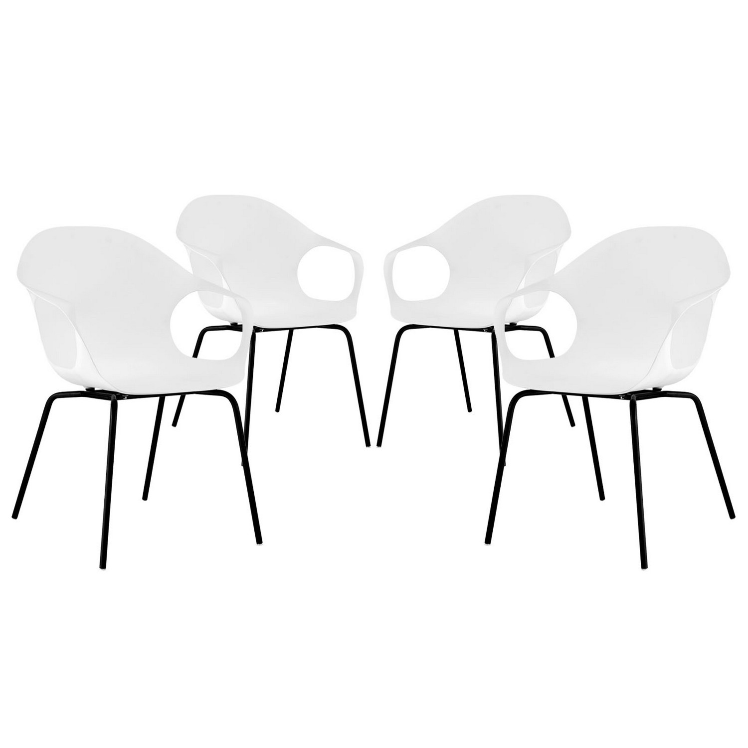 Modway Swerve Dining Chair - Set of 4 - White