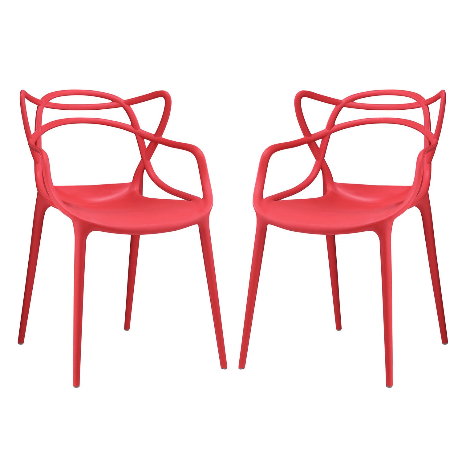 Modway Entangled Dining Chair - Set of 2 - Red