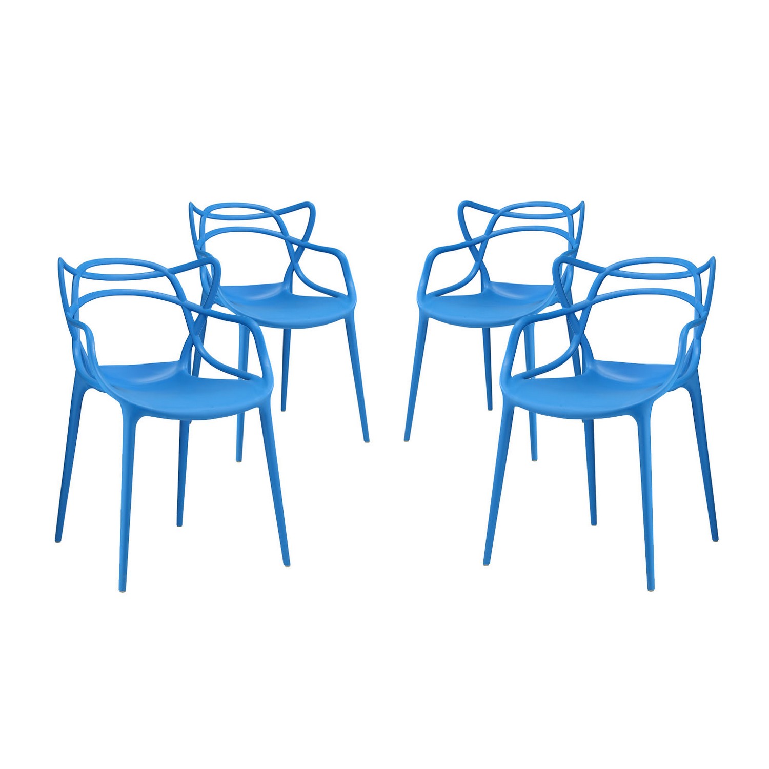 Modway Entangled Dining Chair - Set of 4 - Blue