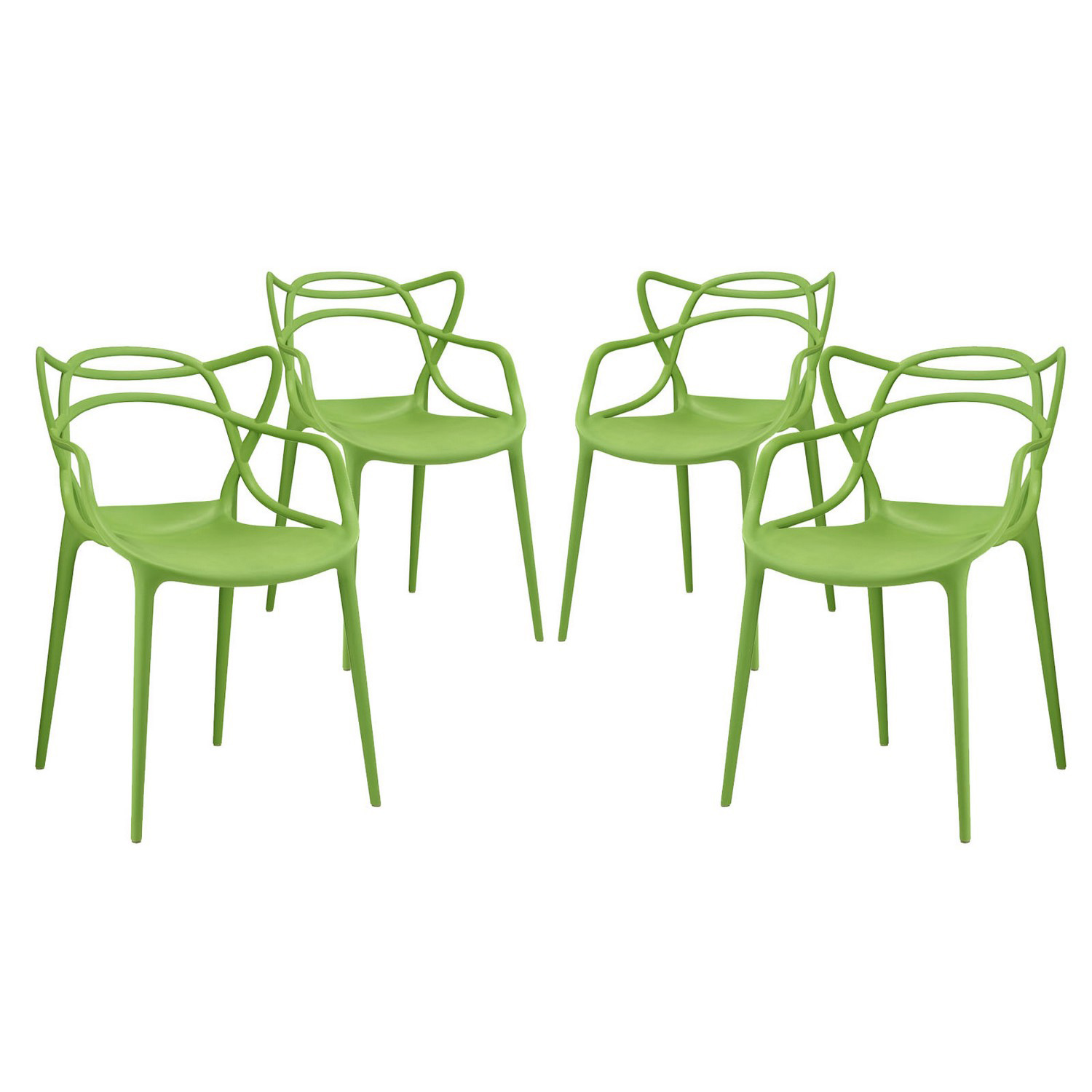 Modway Entangled Dining Chair - Set of 4 - Green