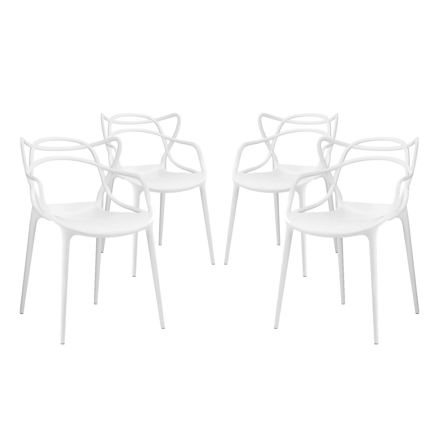 Modway Entangled Dining Chair - Set of 4 - White