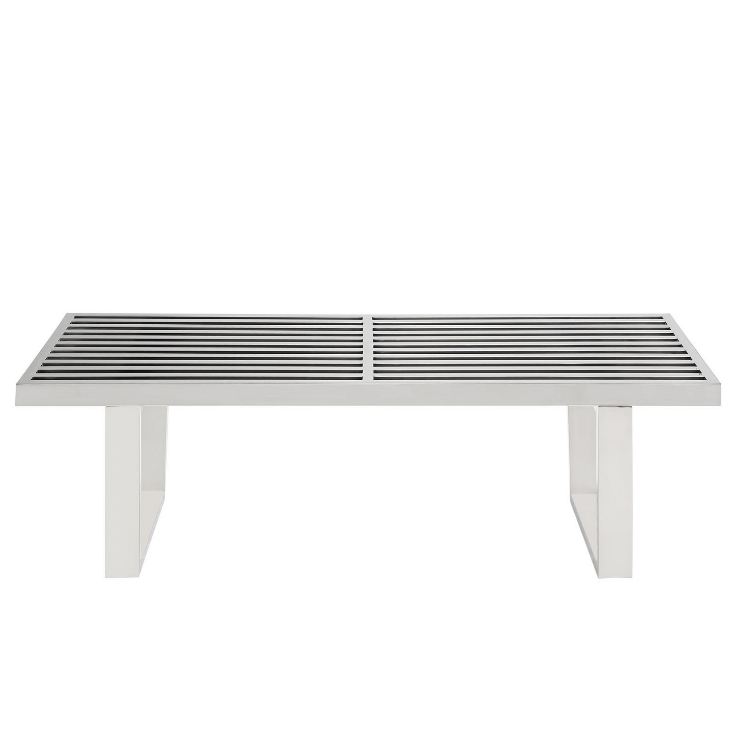 Modway Sauna 4 Foot Stainless Steel Bench - Silver