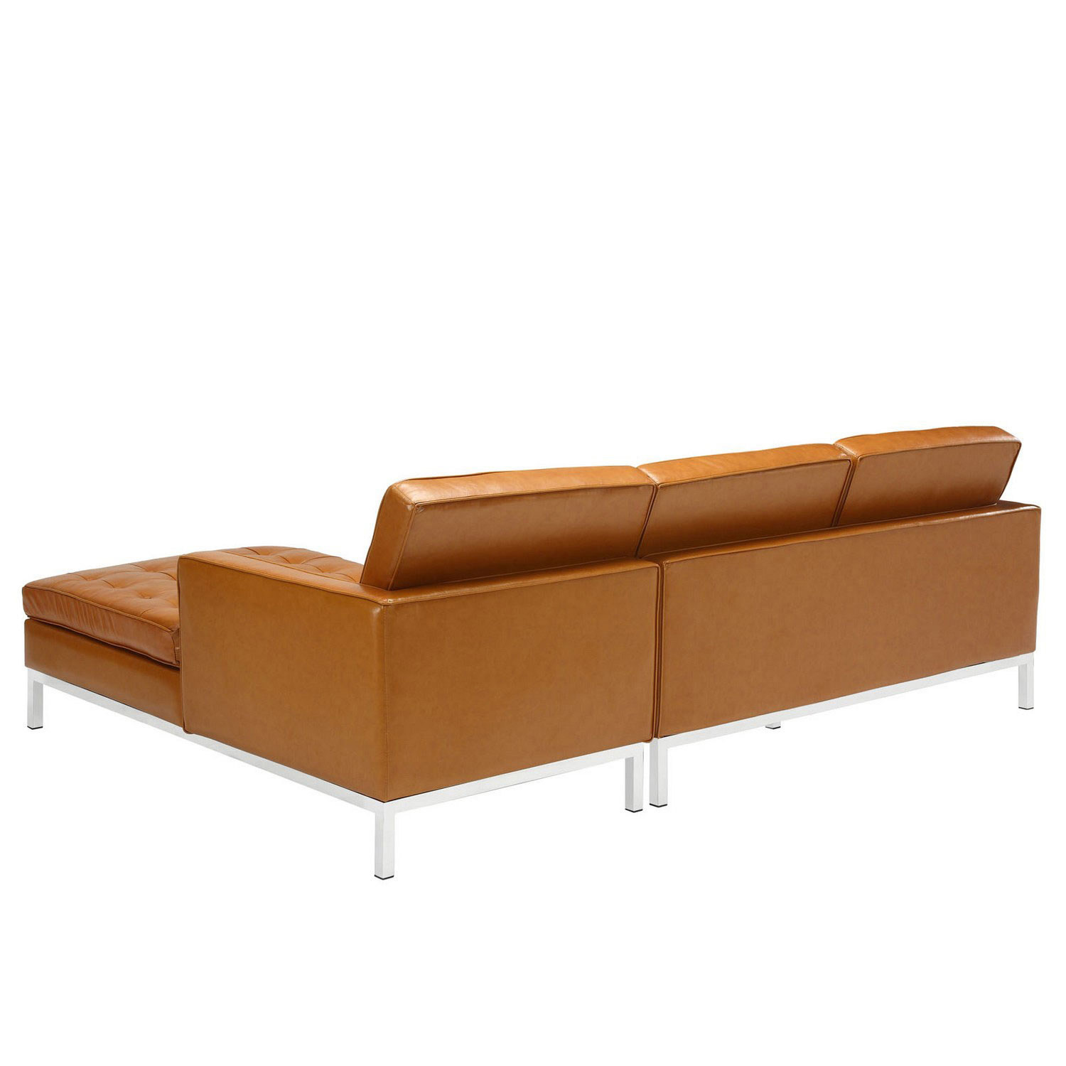 Modway Loft Right-Arm Leather Sectional Sofa - Tan