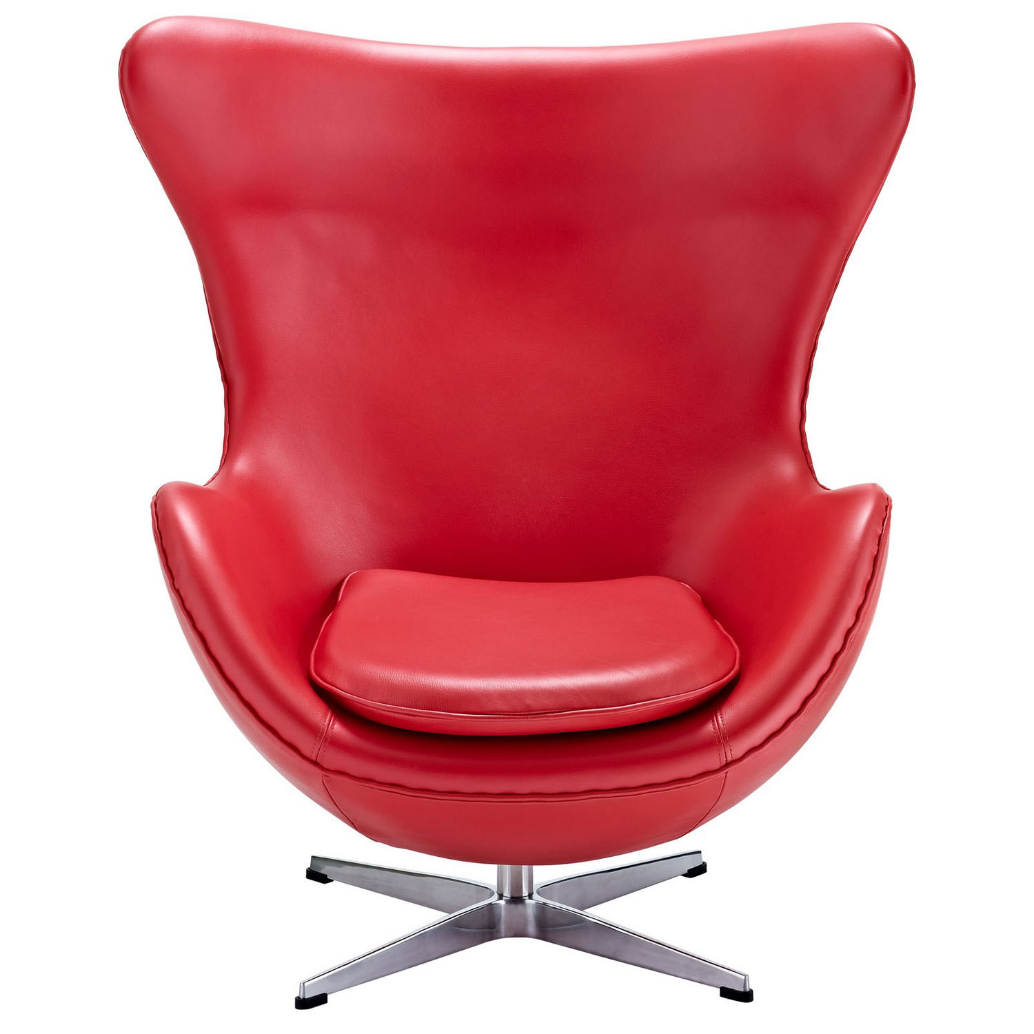 Modway Glove Leather Lounge Chair - Red