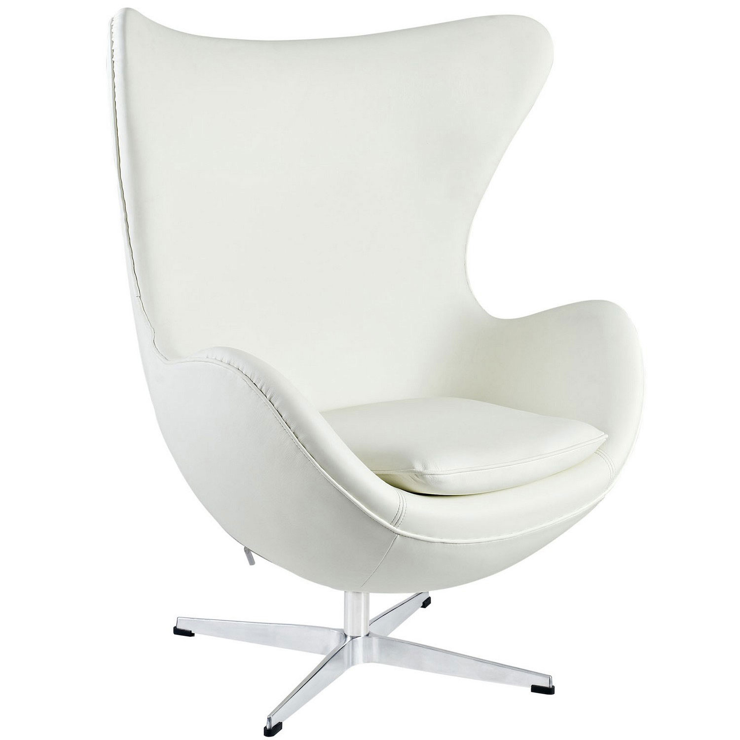 Modway Glove Leather Lounge Chair - White