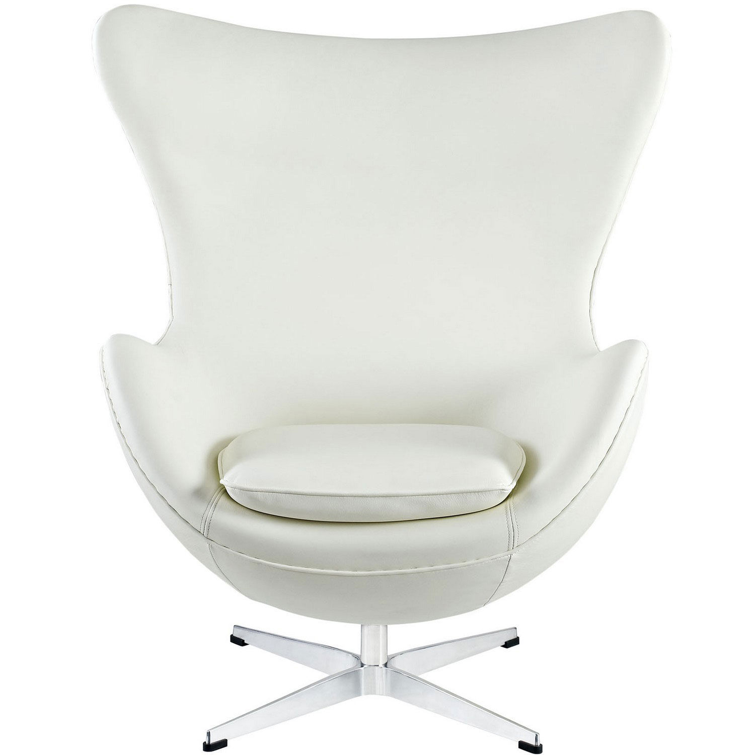 Modway Glove Leather Lounge Chair - White