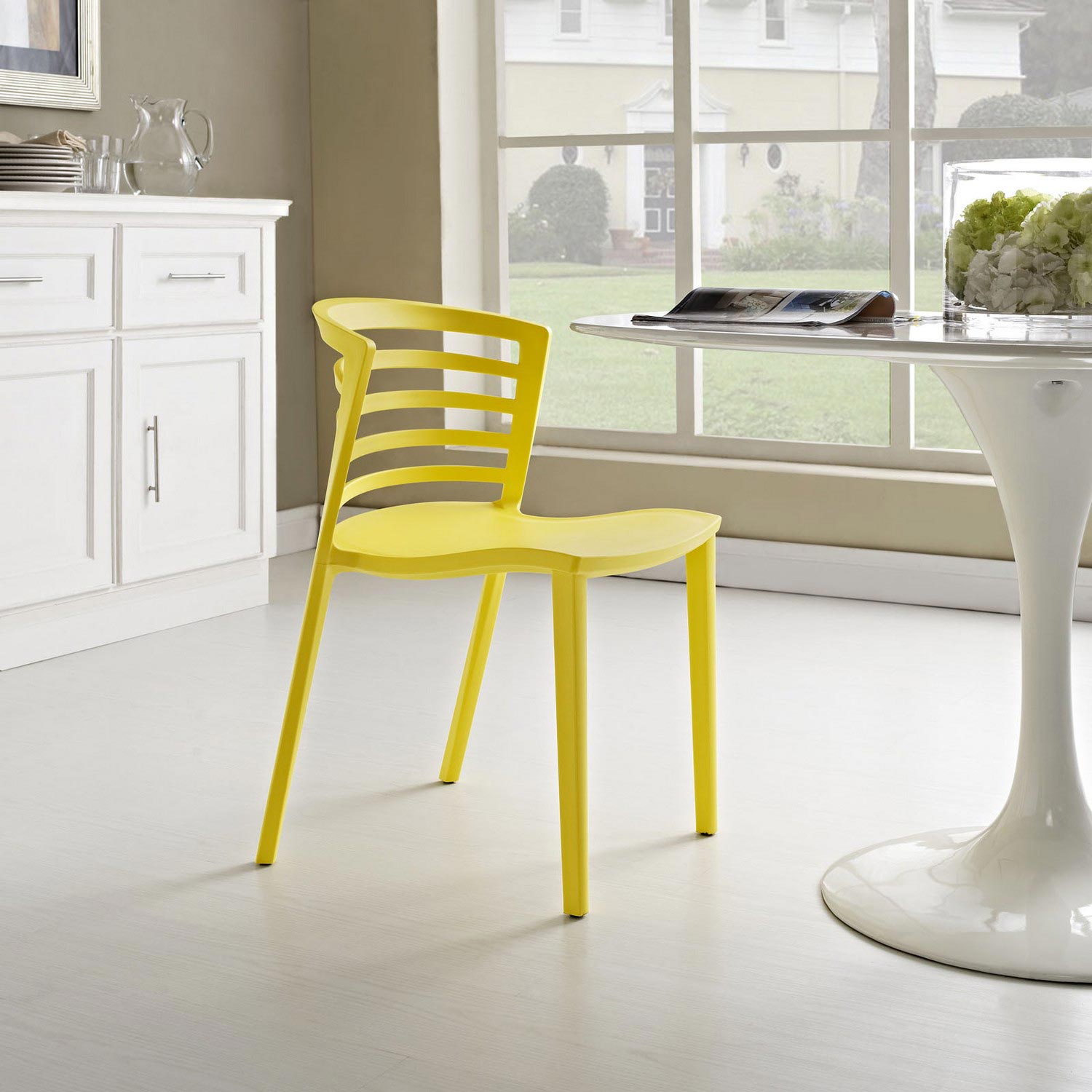 Modway Curvy Dining Side Chair - Yellow