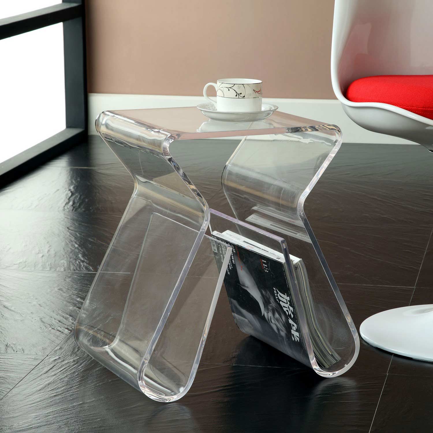 Modway Magazine Acrylic Side Table - Clear