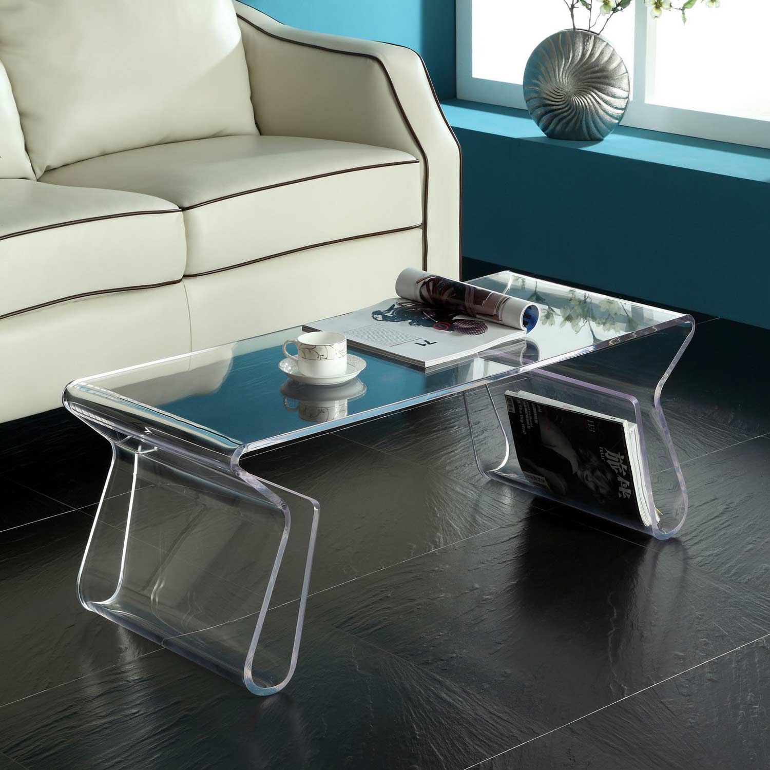 Modway Magazine Acrylic Coffee Table - Clear