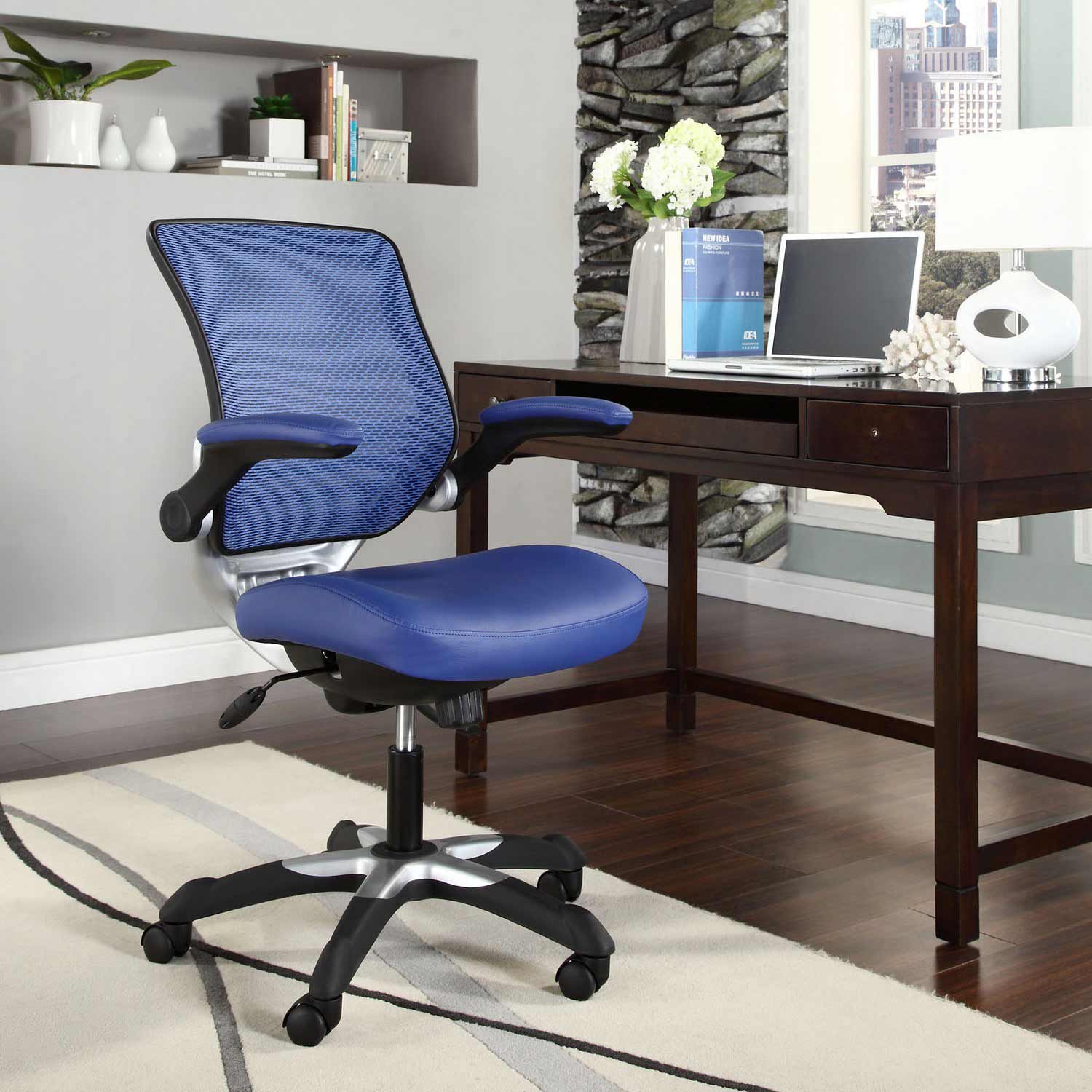 Modway Edge Vinyl Office Chair - Blue