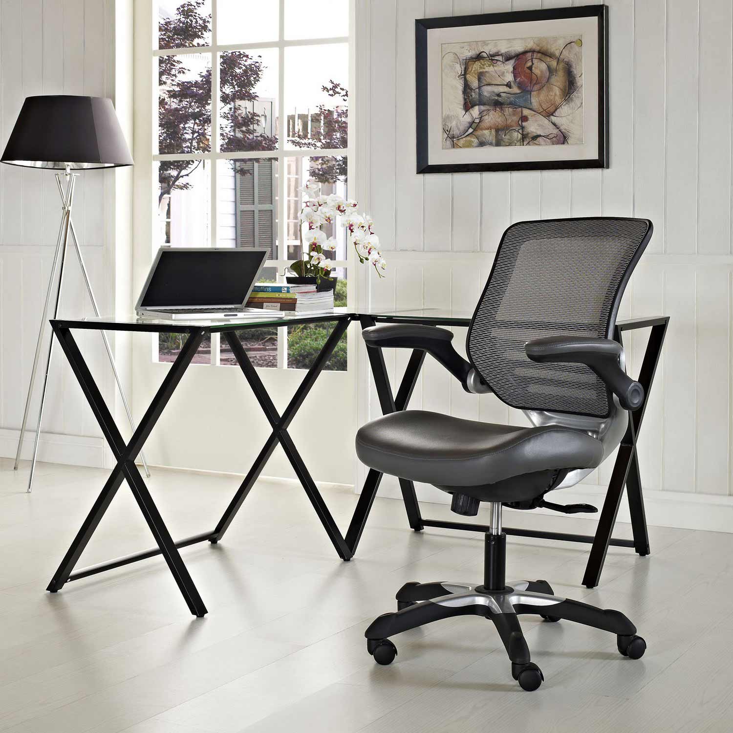 Modway Edge Vinyl Office Chair - Gray