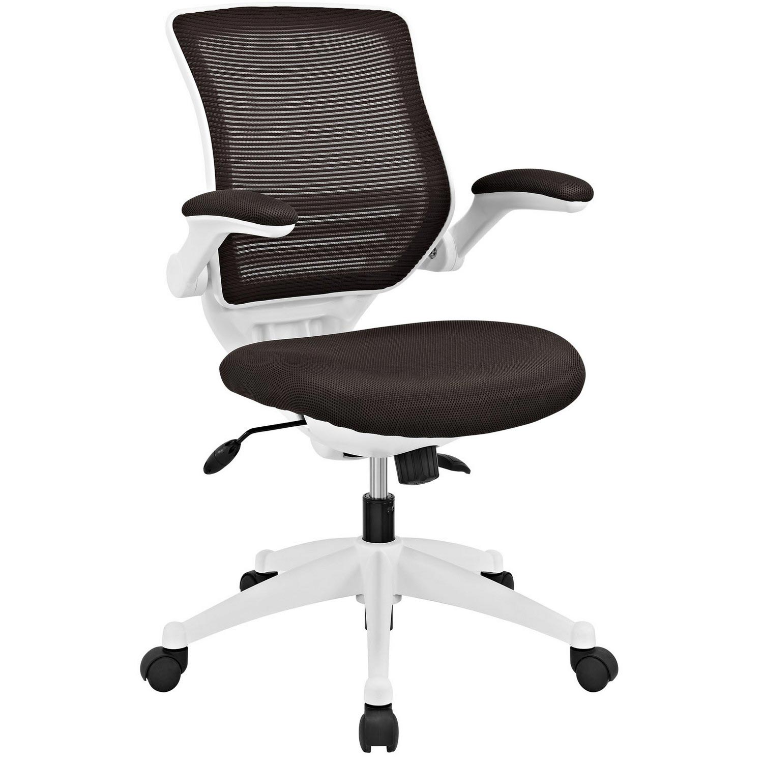 Modway Edge White Base Office Chair - Brown