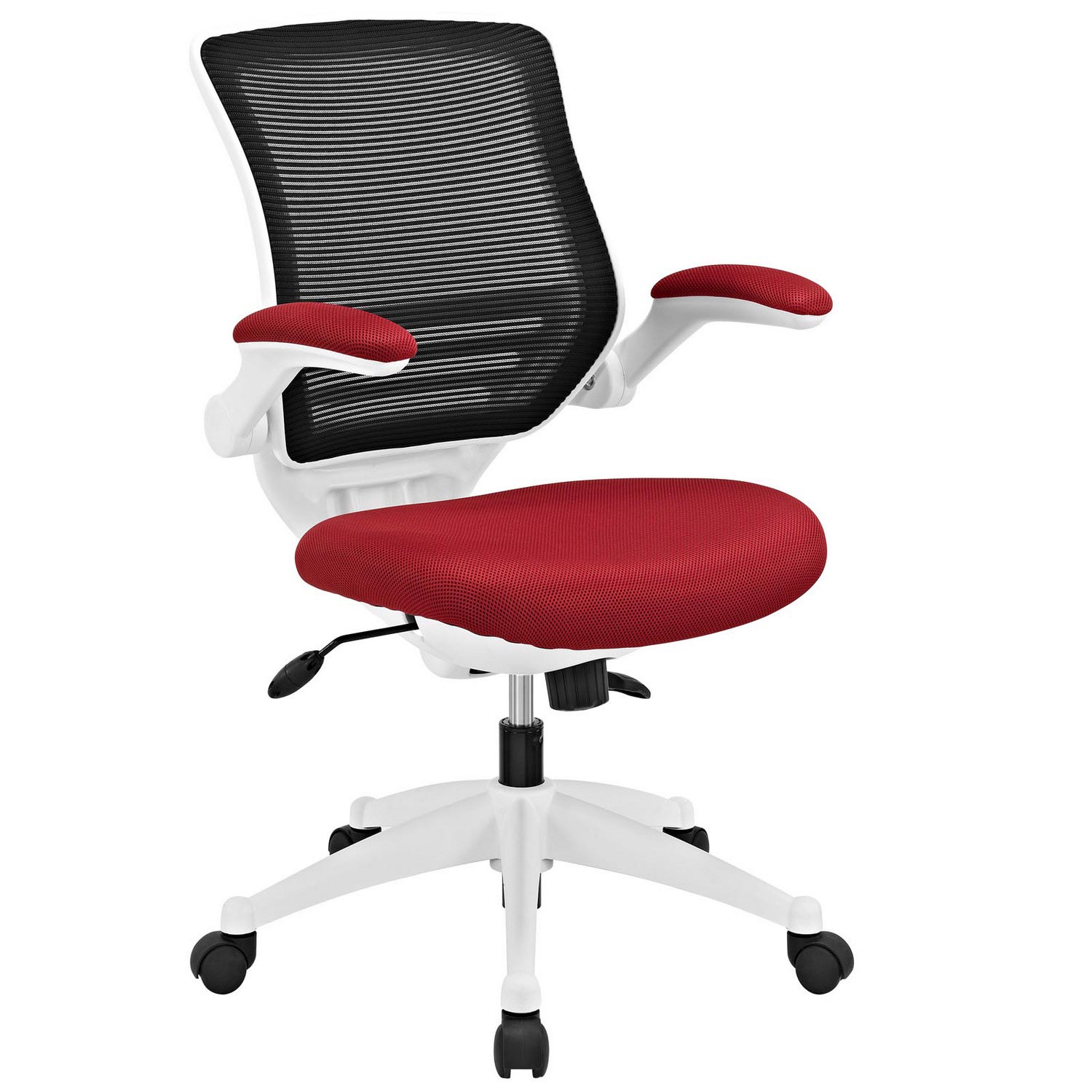 Modway Edge White Base Office Chair - Red