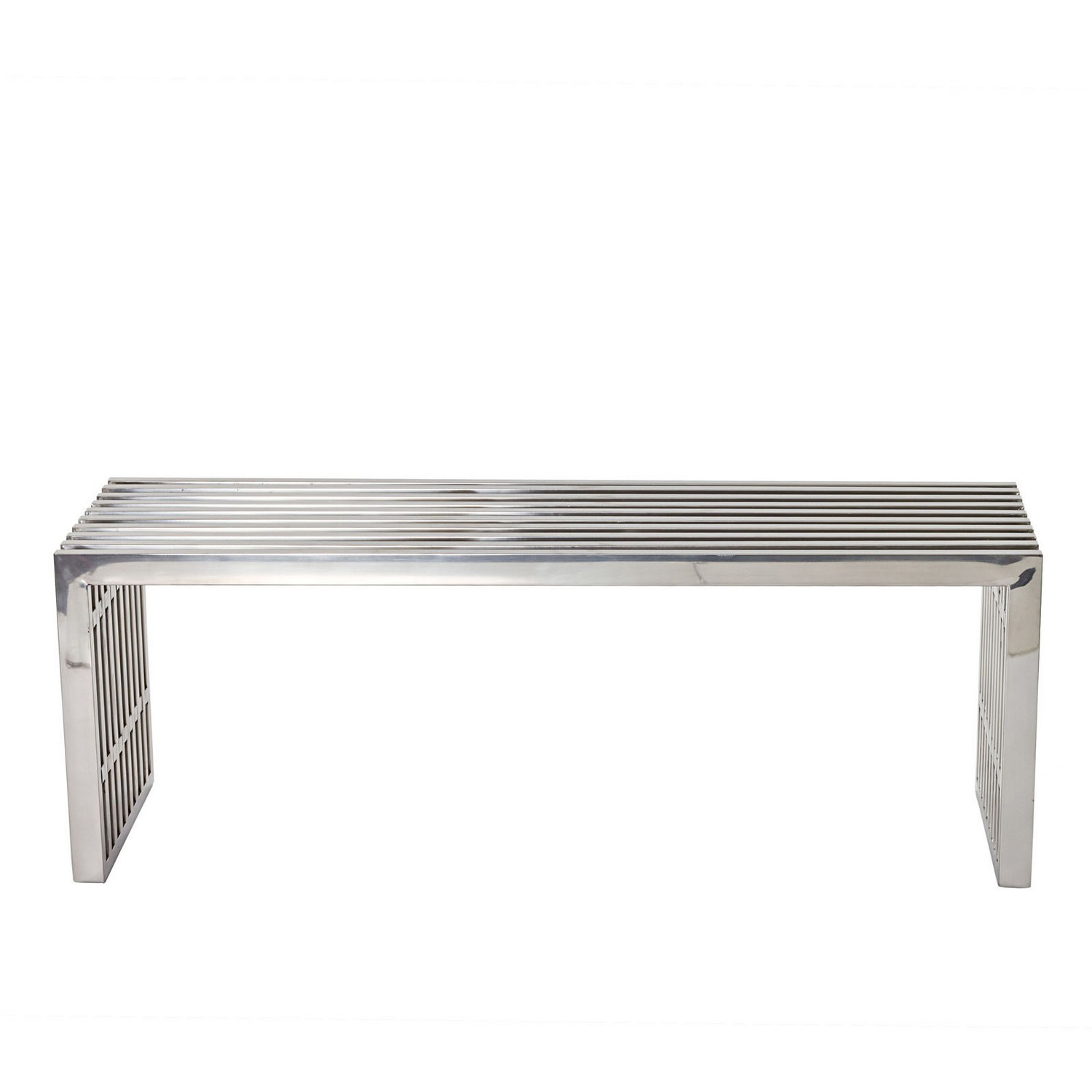 Modway Gridiron Medium Bench - Silver