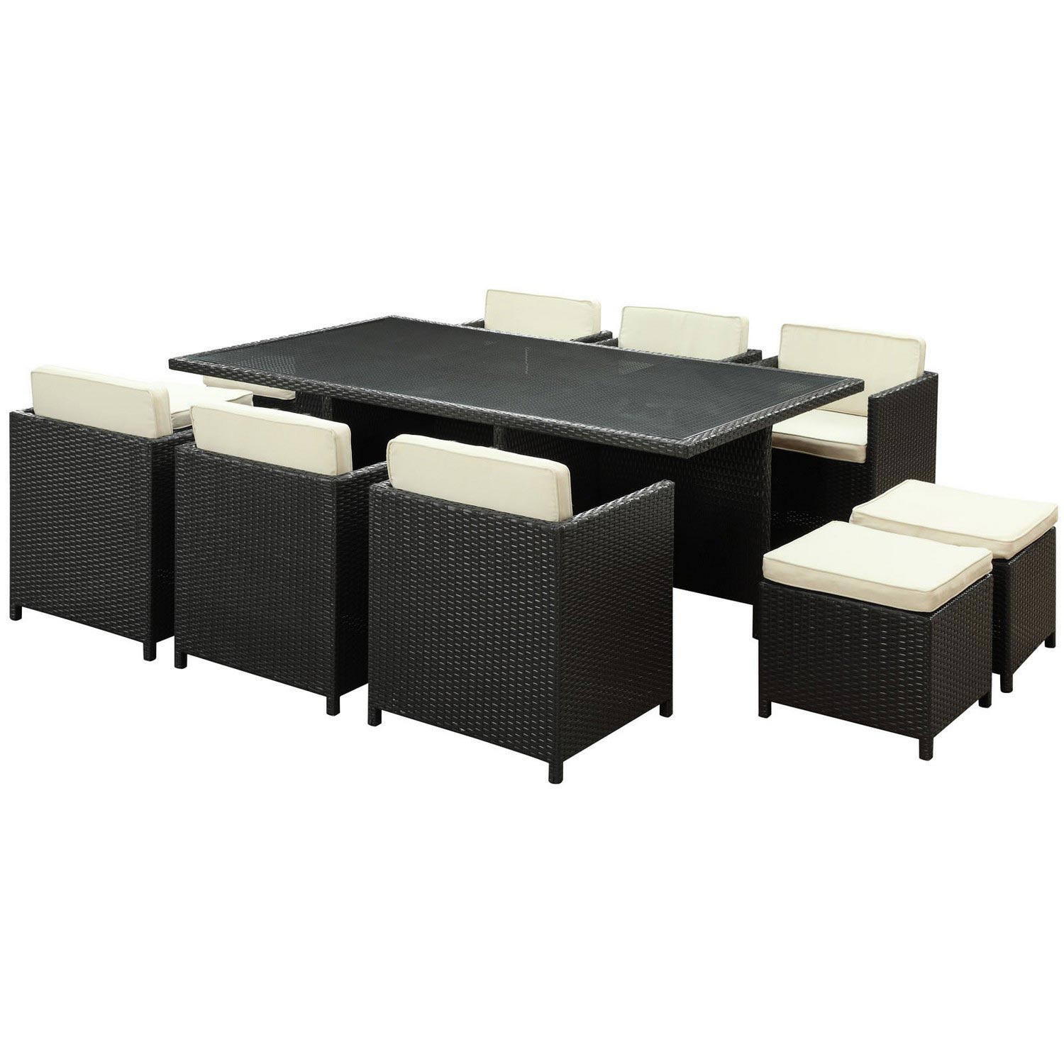 Modway Reversal 11 Piece Outdoor Patio Dining Set - Espresso/White