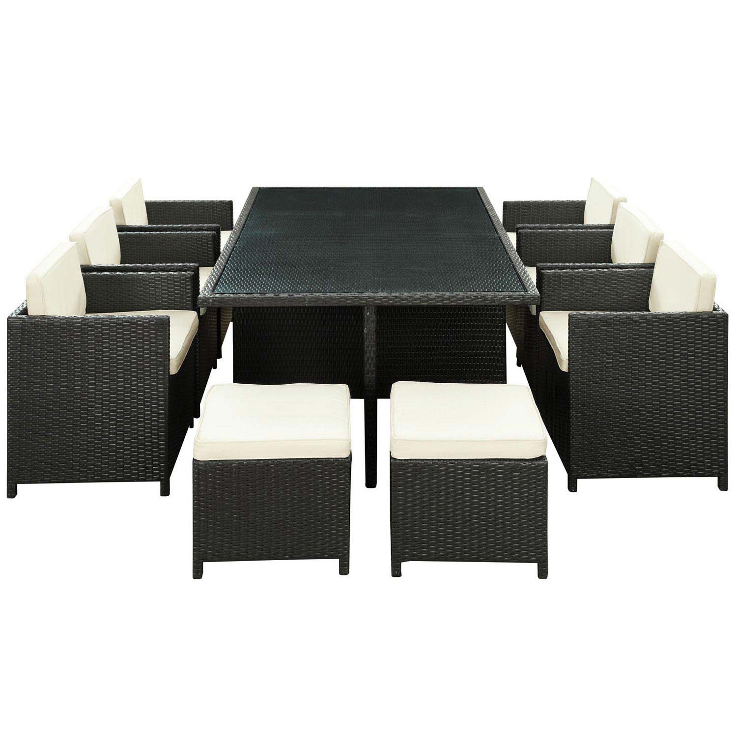 Modway Reversal 11 Piece Outdoor Patio Dining Set - Espresso/White