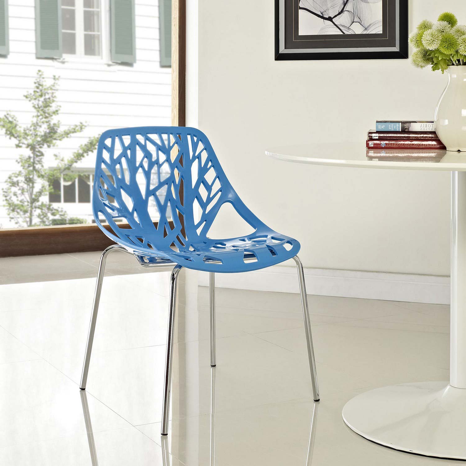 Modway Stencil Dining Side Chair - Blue
