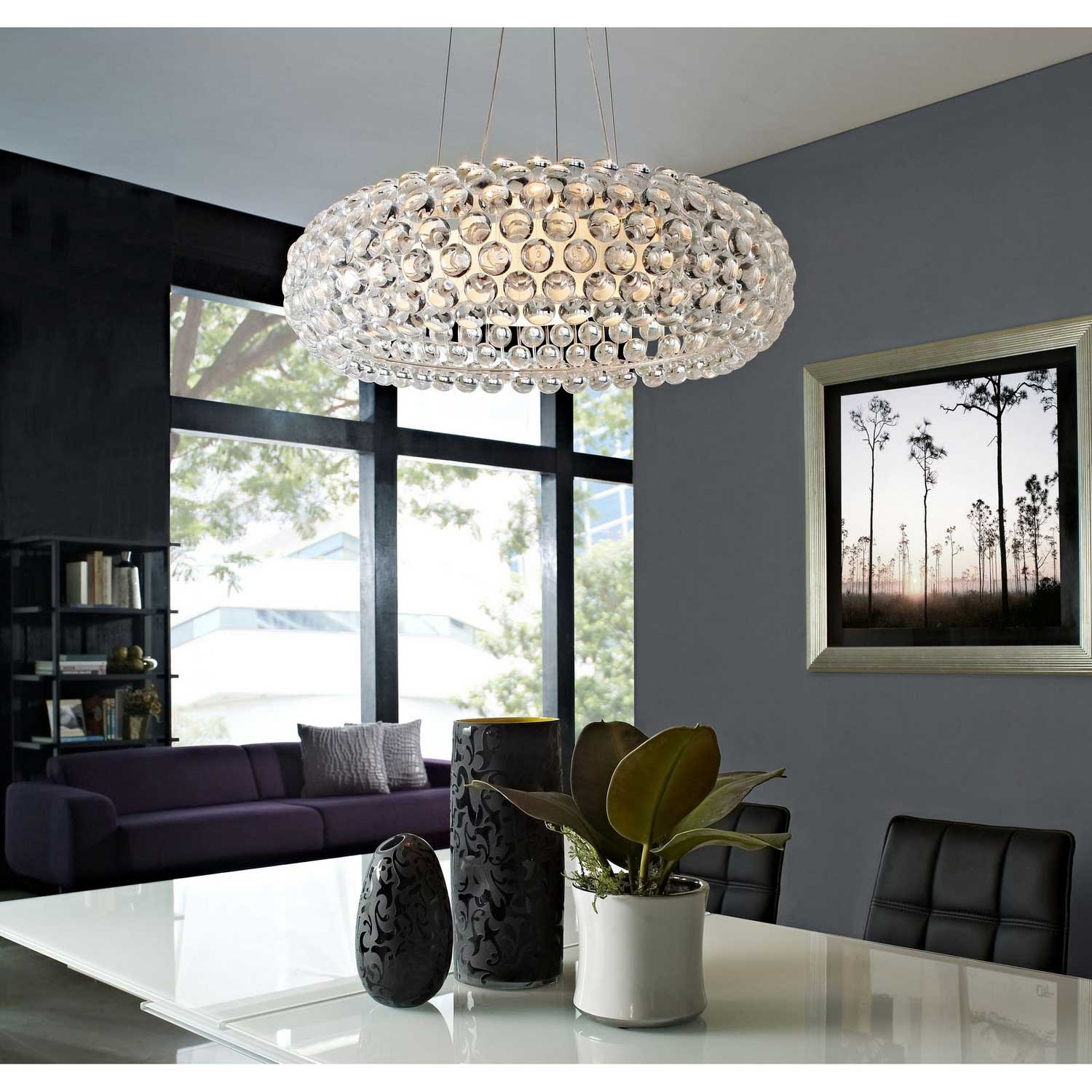 Modway Halo 25 Chandelier - Clear