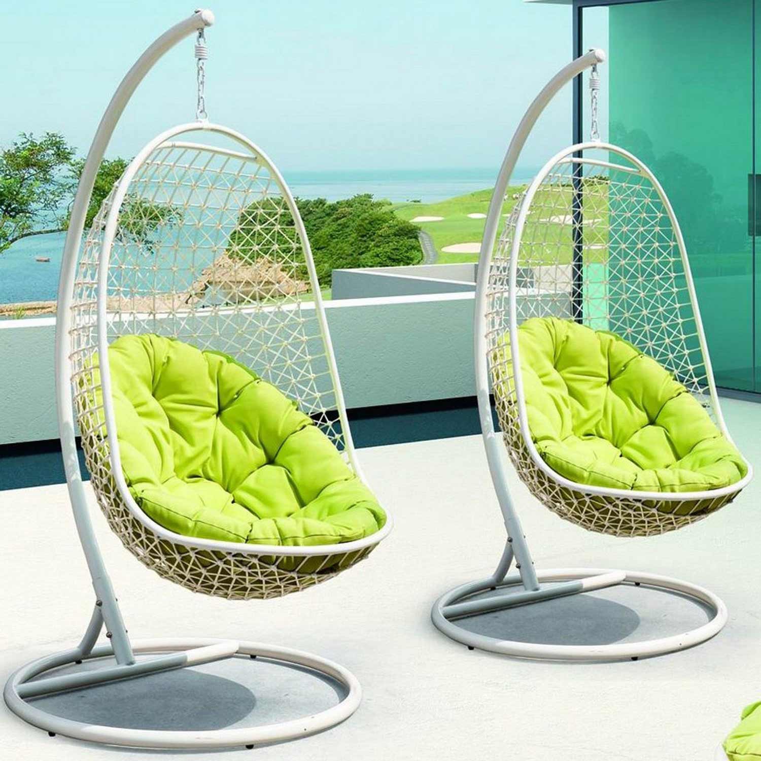 Modway Encounter Swing Outdoor Patio Lounge Chair - White